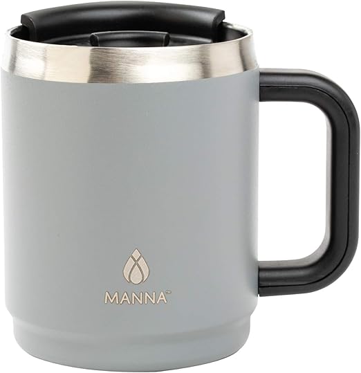Manna Hydration Boulder Series 14oz Reusable Coffee Mug With Lid And