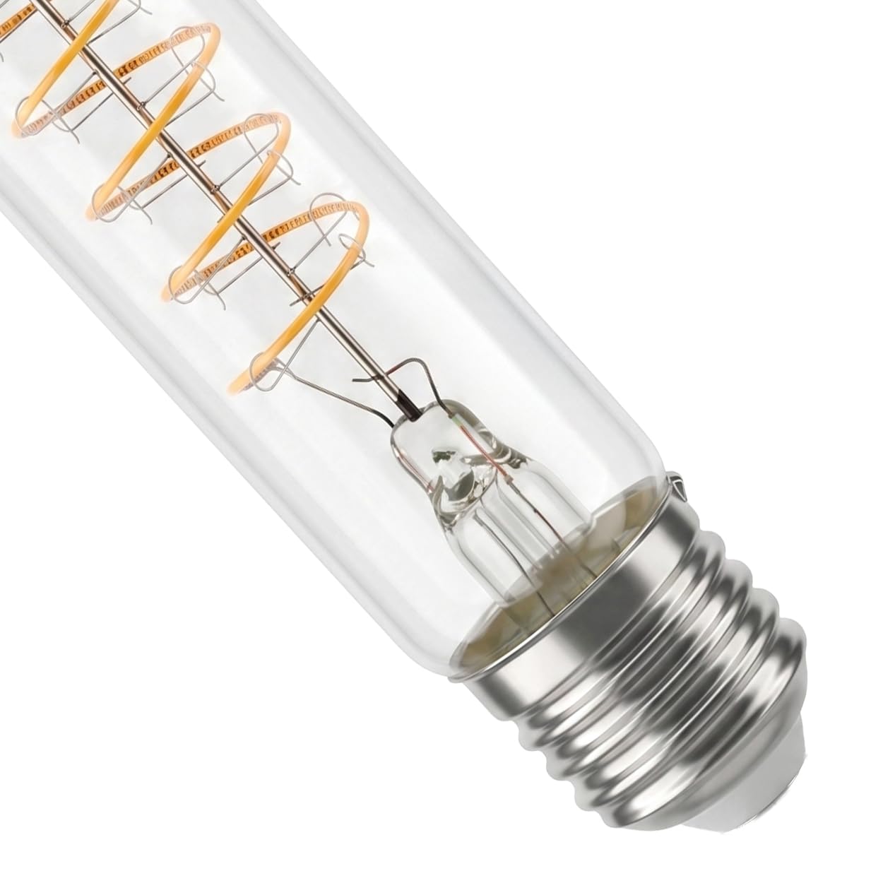 HOFSTEIN E27 LED Warmweiss Glühbirne 10er Set 6 Watt 2200 Kelvin 360 Lumen T30, Vintage Leuchtmittel Kolben Stab Mit Gedrehtem Filament Für Wohnräume Esszimmer Flur Küche Wohnzimmer