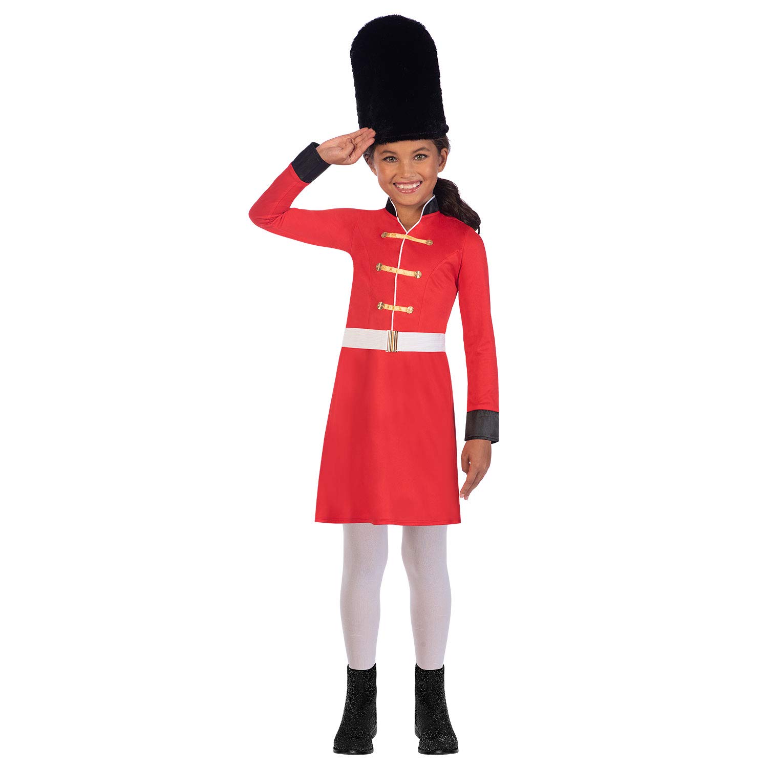 amscan (PKT) (9909021) Child Girls Royal Guard Costume & Hat (8-10yr)