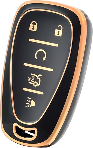 Vista 27 de OFFWEGO - Funda protectora para llavero de Chevrolet, funda protectora de TPU adecuada para Chevrolet Malibu Tahoe Camaro Equinox Cruze Silverado