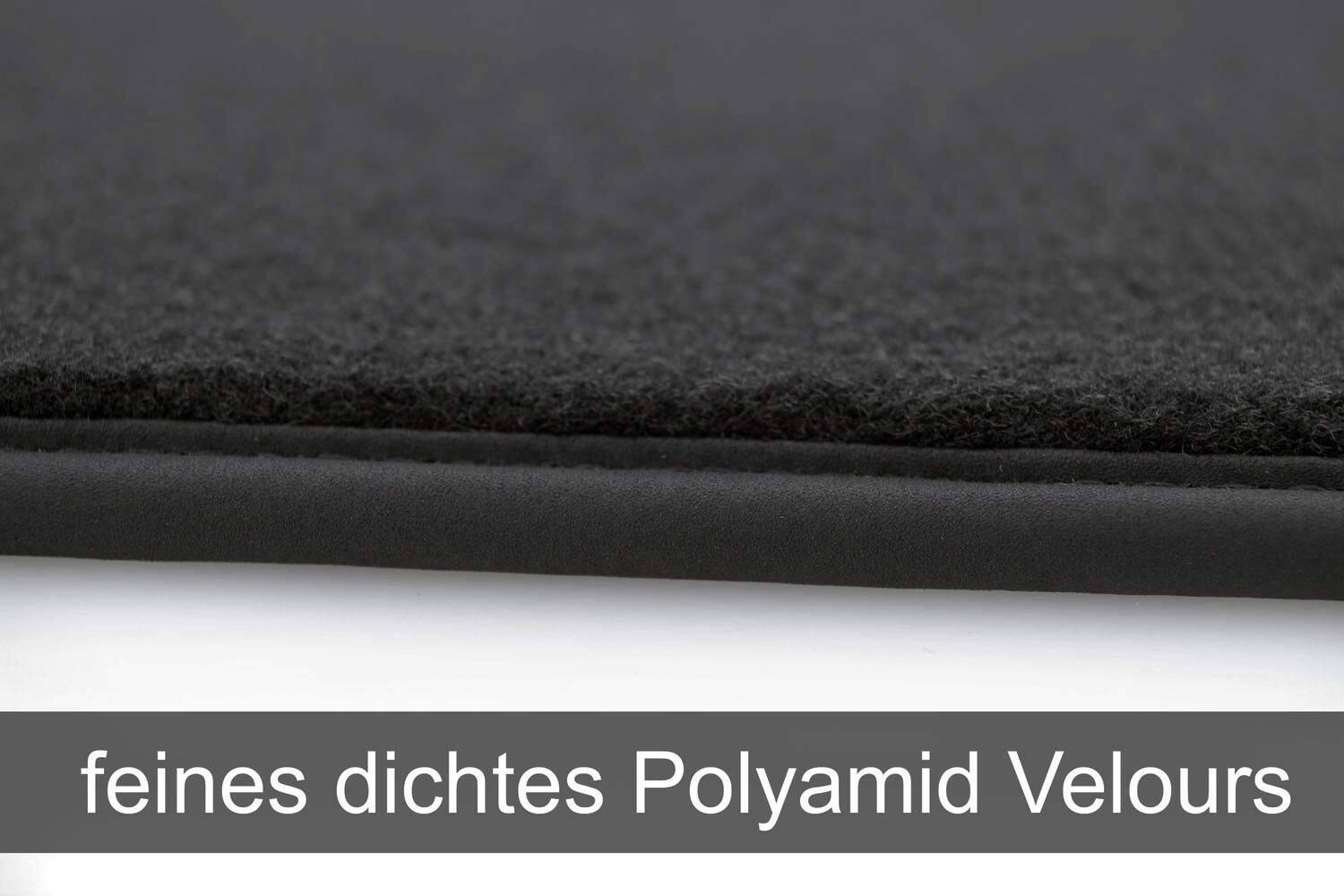 kh Teile Dywaniki samochodowe pasujące do Mercedes klasy C W205 S205 Premium welurowe dywaniki samochodowe, 4-częściowe, czarne
