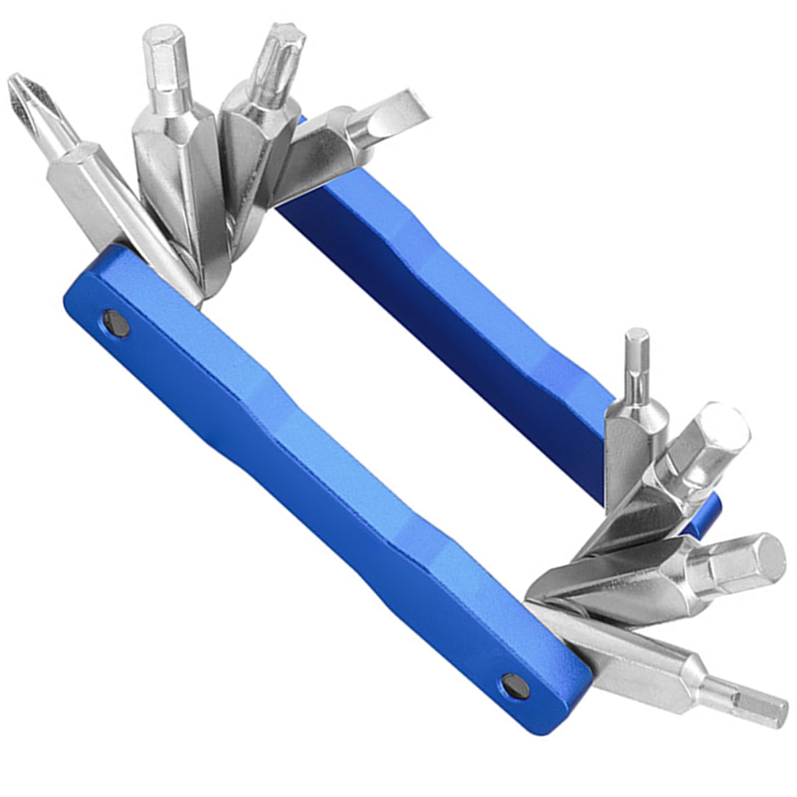 Tsophreniq Portable 8 Function Bicycles Multifunction Tool Folding Hexagonal Spokes Wrench Space Saving Mountain Bike Screwdriver Bicycles Multifunction
