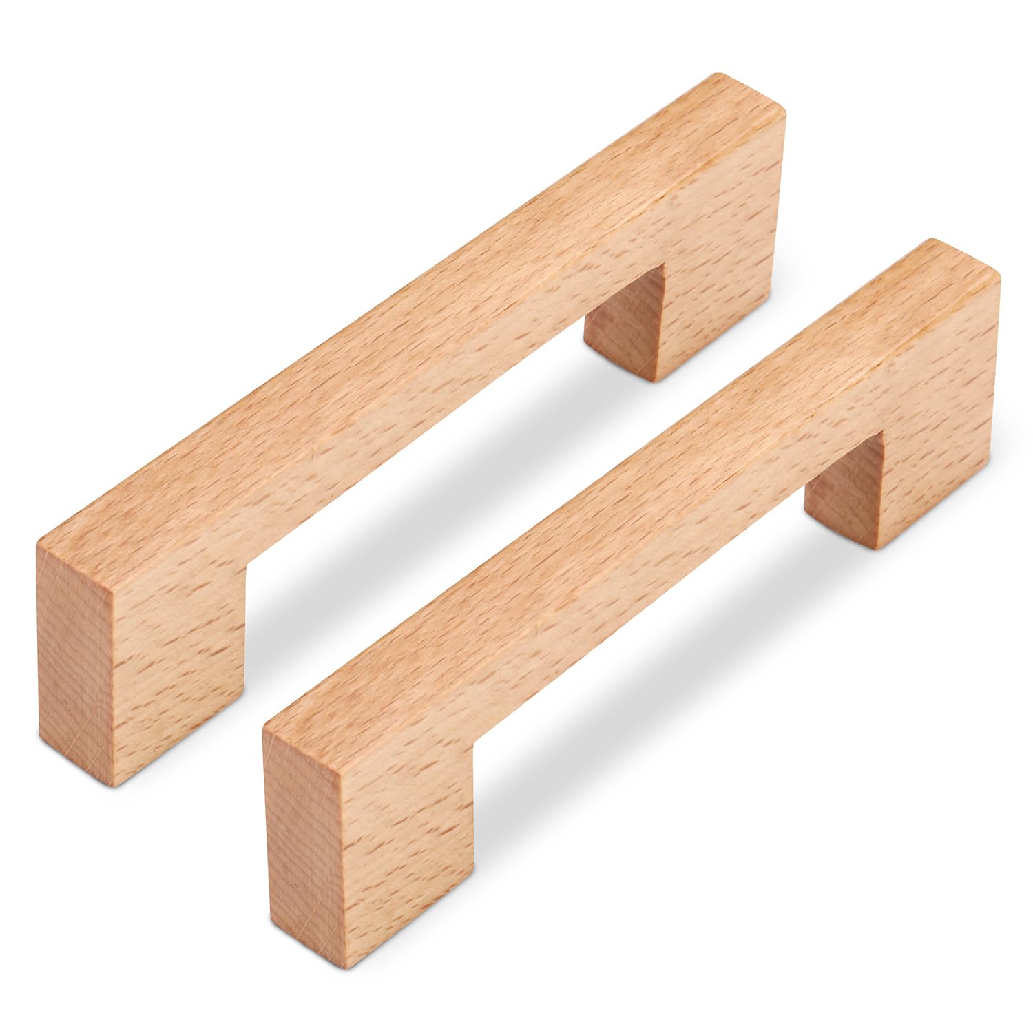 SYZOW Tiradores de madera para cajones (6 unidades, 128 mm, distancia entre orificios (haya)