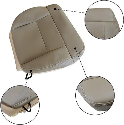 Miniatura 5 de Funda de repuesto para asiento inferior del lado del conductor, color beige, bronceado, compatible con Ford F150 Lariat 2004 2005 2006 2007 2008