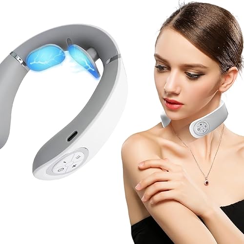 Masajeador de vértebra cervical, masajeador de cuello, masajeador eléctrico portátil para hombres y mujeres