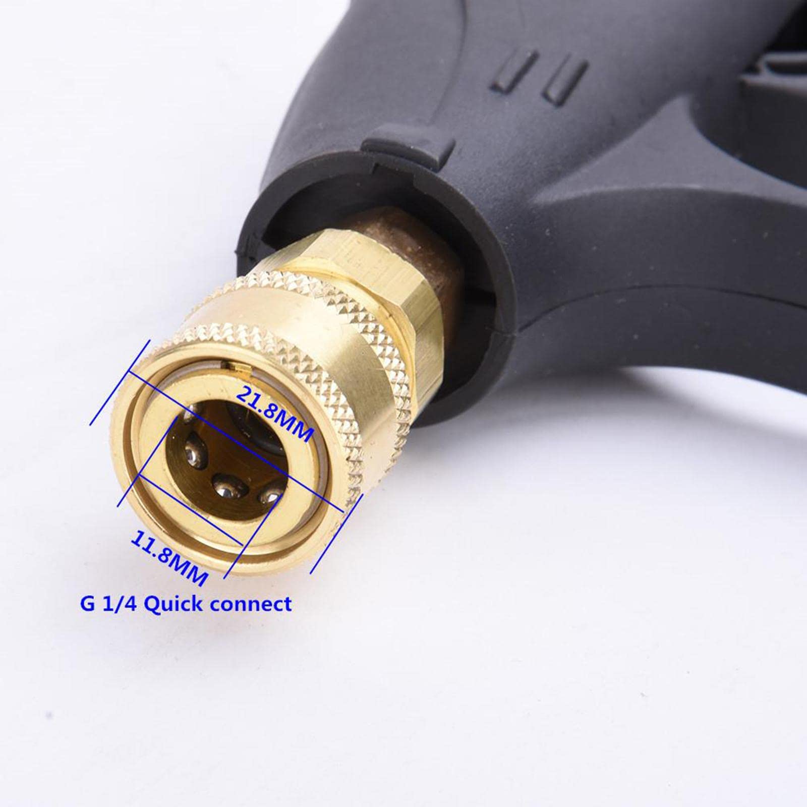 Hidrolimpiadora Pistola de Alta Presión Rociador Compatible Ajustable de Latón Y Plástico Mango Ergonómico Resistente Adecuada para Lavado de, Lavadora Arma