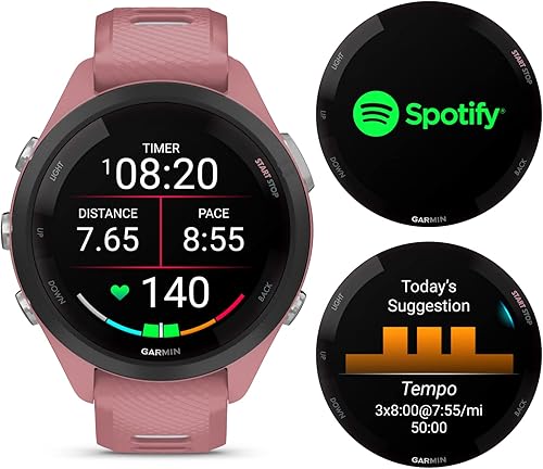 Vista 10 de Wearable4U Garmin Forerunner 265S Music GPS Running 1.654 in Smartwatch, negro con pantalla táctil AMOLED de 1.1 pulgadas, paquete de auriculares