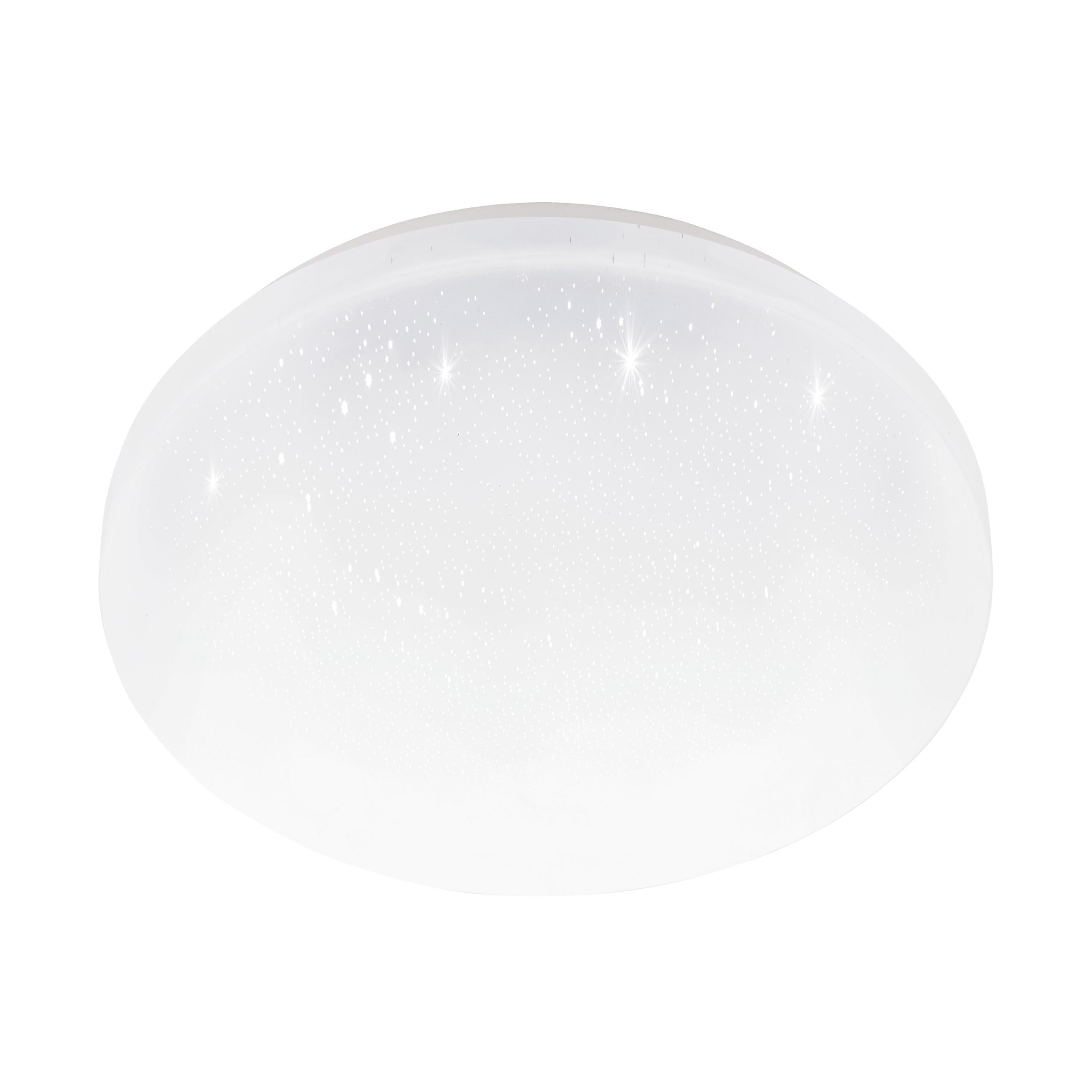 Eglo Flush LED Ceiling lamp Pogliola-E | flat light fixture with crystal effect, hallway and kitchen lighting, white metal and plastic, neutral white, Ø 31 cm