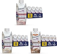 Vista 1 de Ensure Max Protein Nutrition - Batido nutricional de 11 onzas líquidas, 12 unidades & Max Protein Nutrition Shake, 11 onzas líquidas (paquete de 12)