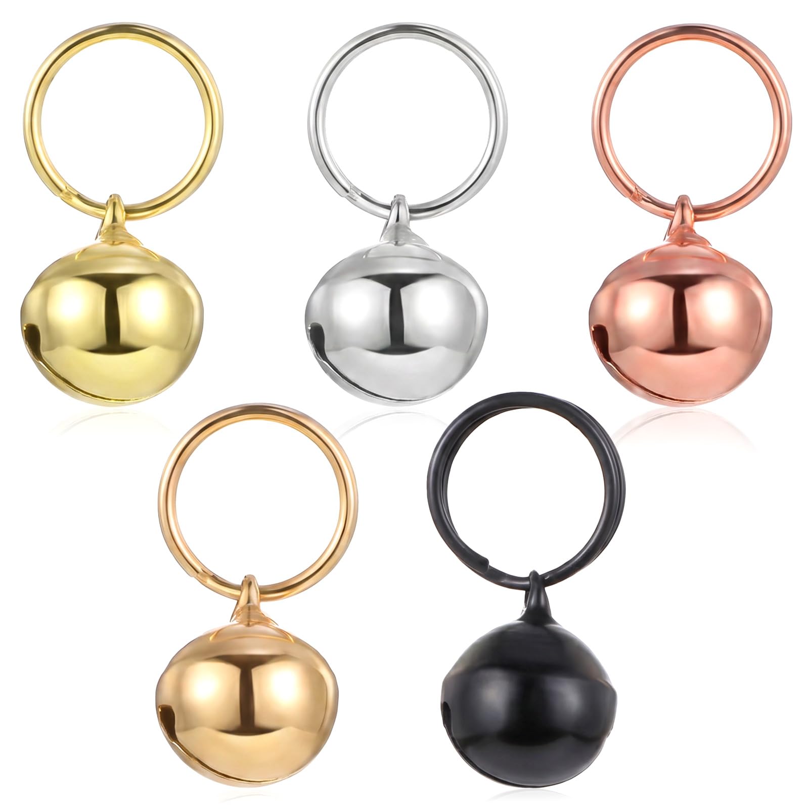 Thrymme 5 Pcs Cat Bells for Collars Loud, Bell for Dog Collar for Small Dogs Anti-Lost Training Bells for Pet Pendant Accessories