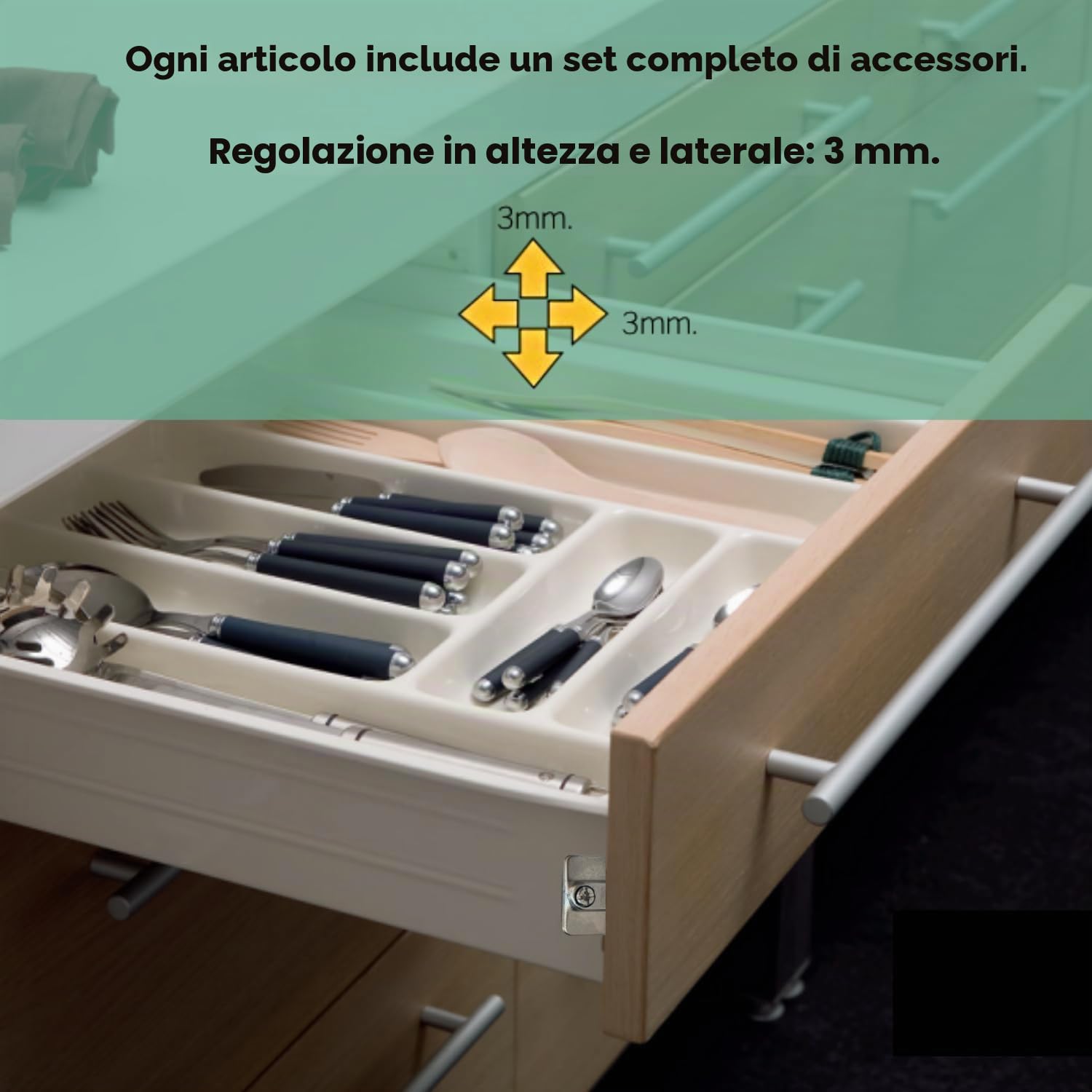 EVOTRADE Ganci, Coppia di Attacchi per Frontale Cassetto - Sostituzione Aggancio Fissaggio Cassetti modello Supra Indaux