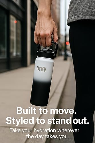 Miniatura 2 de Botella de agua aislada de 25 onzas con tapa 2 en 1, boquilla y pajita, termo de acero inoxidable a prueba de fugas, frío 24 horas  calor 12 horas,