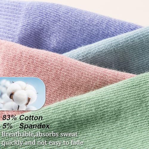Image of Pilates Socks for Women Non Slip, Cotton Crew Grippy Yoga Socks with Grips for Maternity Hospital Workout, 3 Pairs