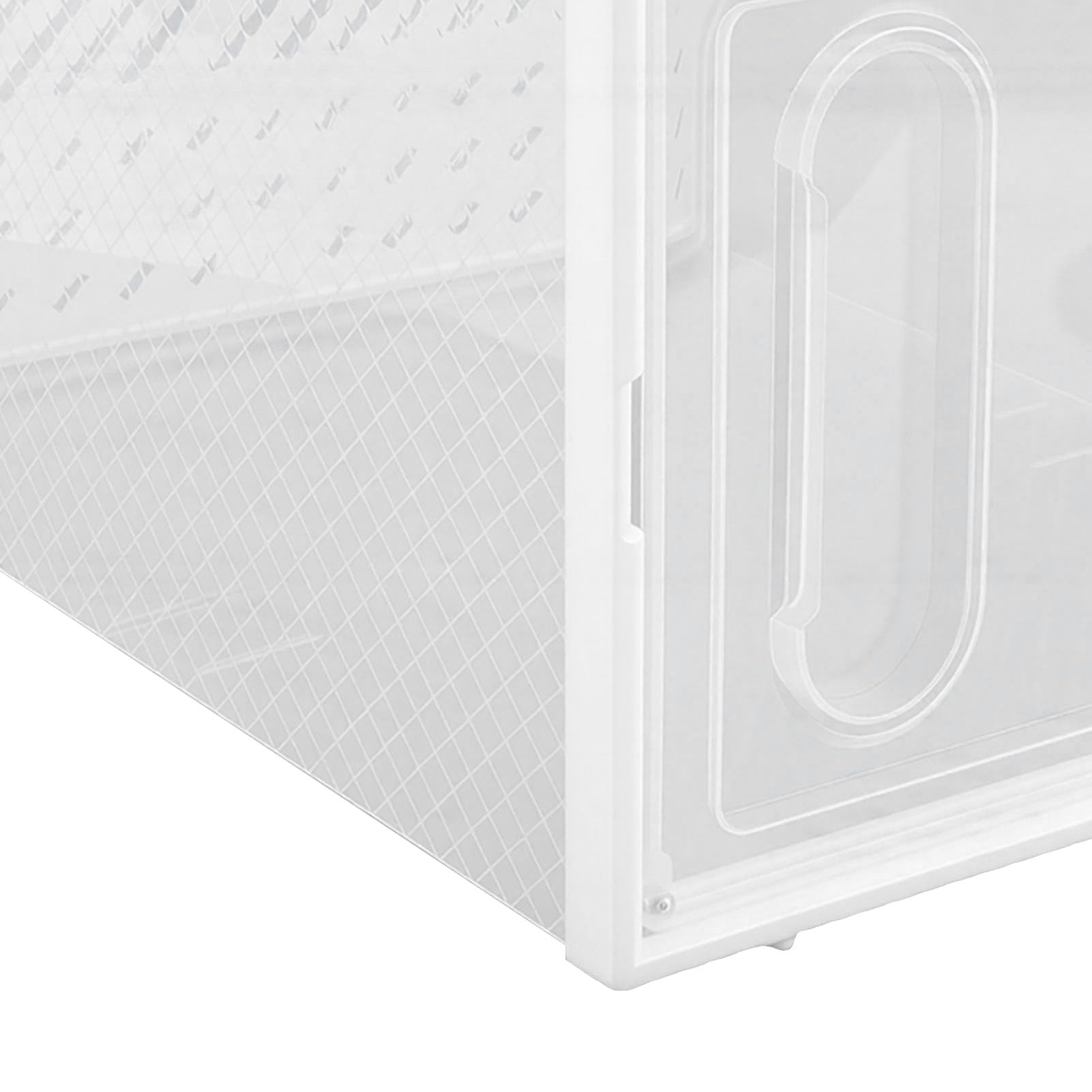 Fdit Caja de Almacenamiento de Zapatos de Plástico Plegable y Apilable con Puerta Magnética para Zapatillas y Tacones, 6 Piezas, Diseño Ventilado, 13.2x10.2x6.5in