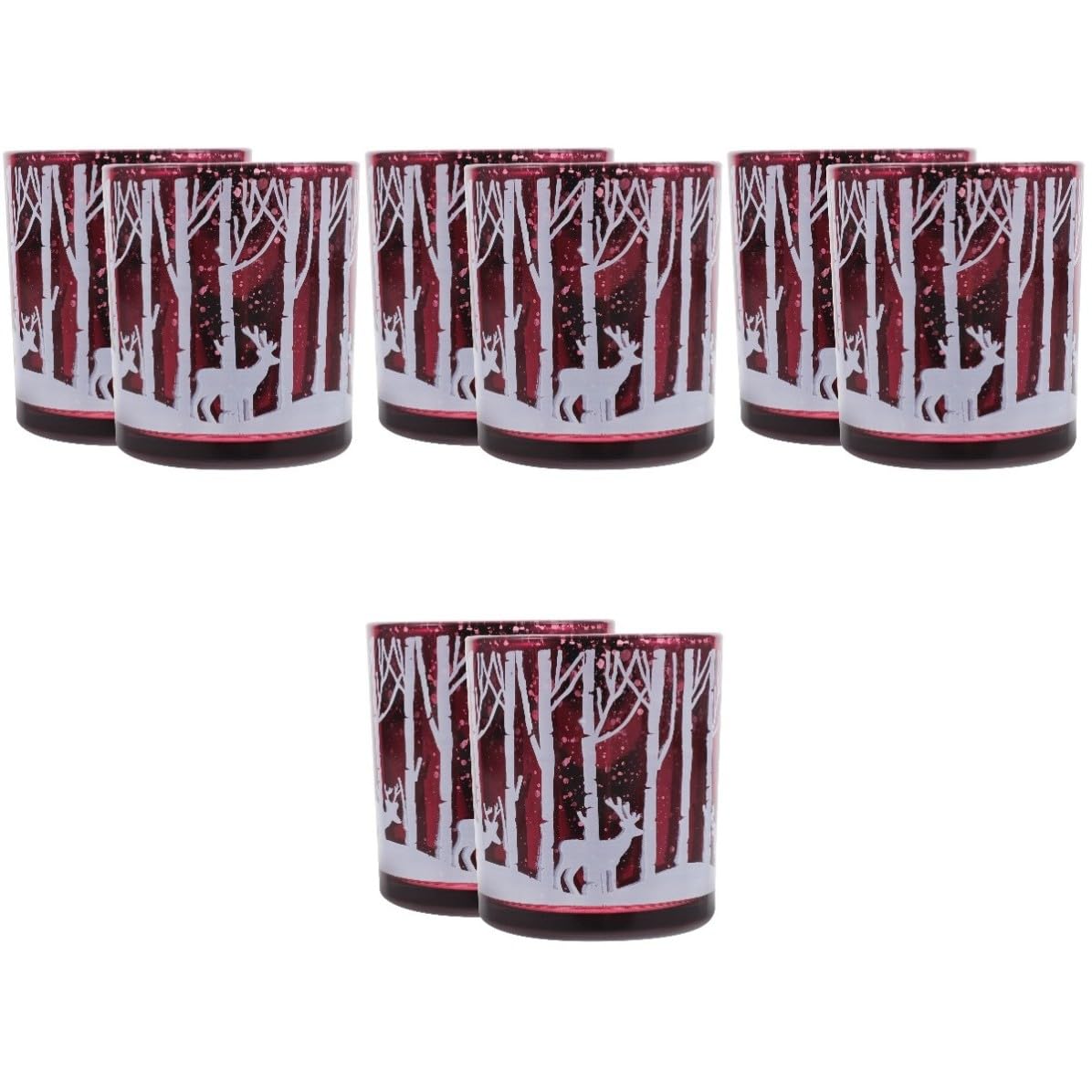 Toyvian 8 Piezas Portavelas de Vidrio Diseño de Alce para Mesa Decorativa