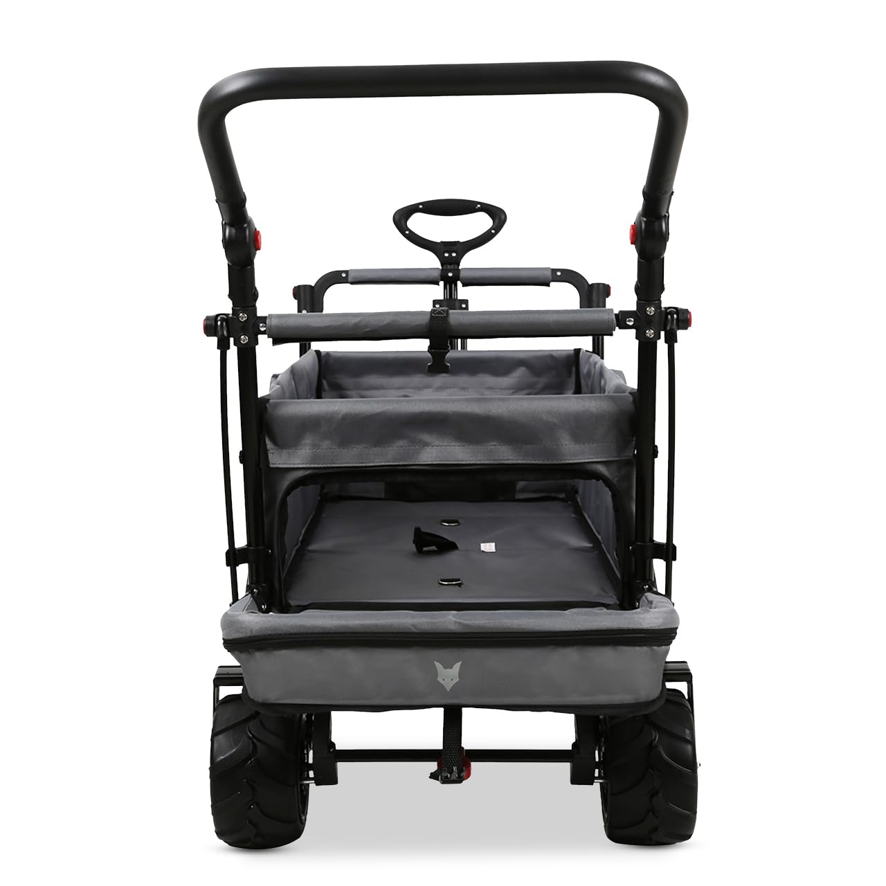 FUXLIFE Carrello da spiaggia FX-CTB800 Grigio - Carrello pieghevole per la spiaggia e il tempo libero - Interno imbottito - Tettuccio parasole - Ruote fuoristrada per sabbia e terreno