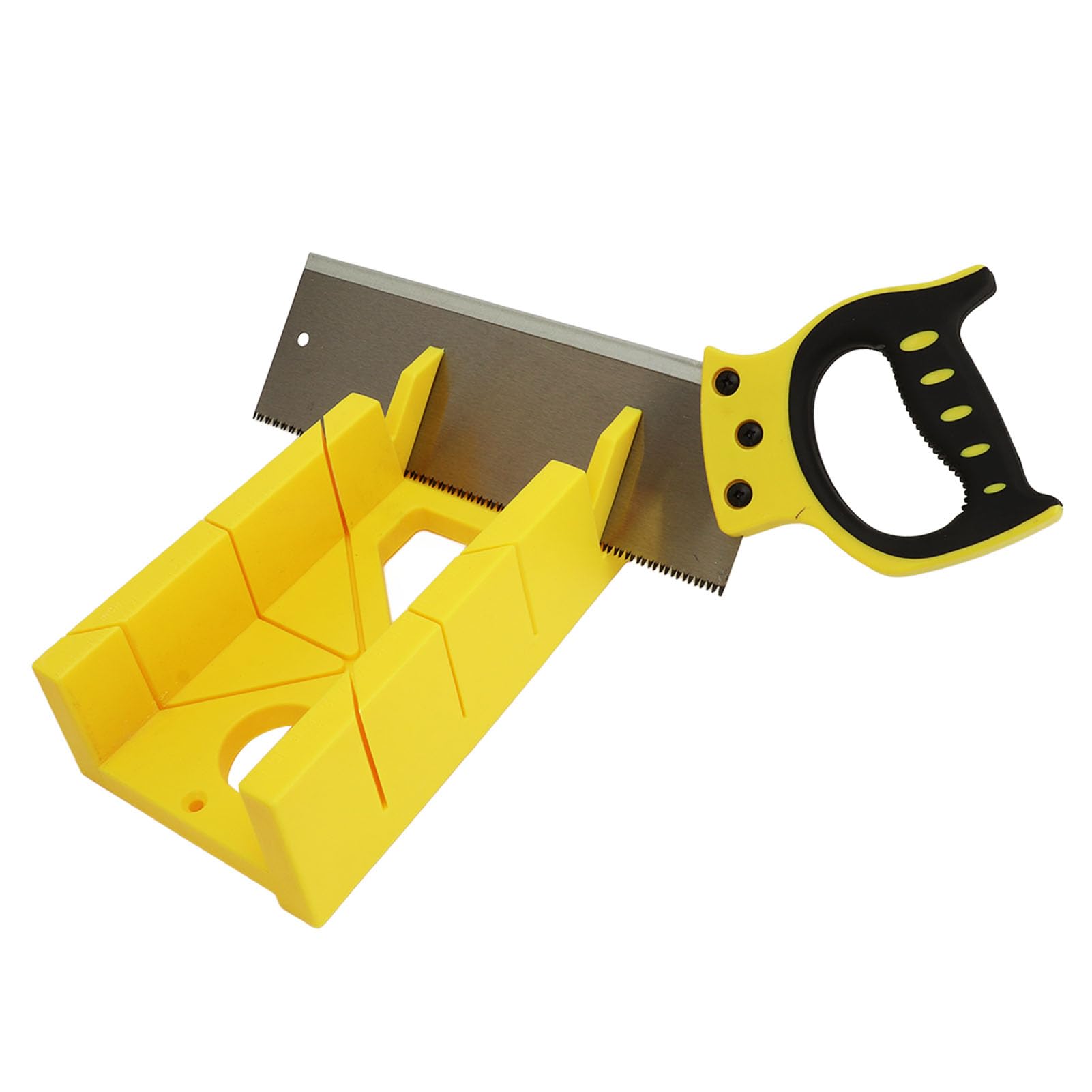Sierra Ingletadora Multiángulo con Portátil y Ranuras Angulares para un Corte Preciso Caja de Ingletes de Plástico de 12 Pulgadas Ideal para Proyectos de Bricolaje