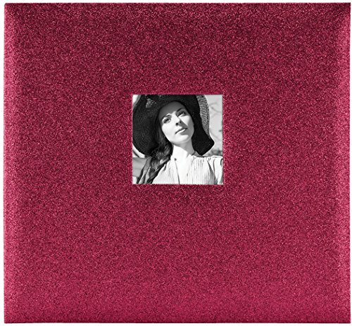 Image of MCS Expandable 10-Page Glitter Scrapbook Album with Photo Opening Cover and 12 x 12 Inch Pages, 13.5 x 12.5 Inch, Red Wine