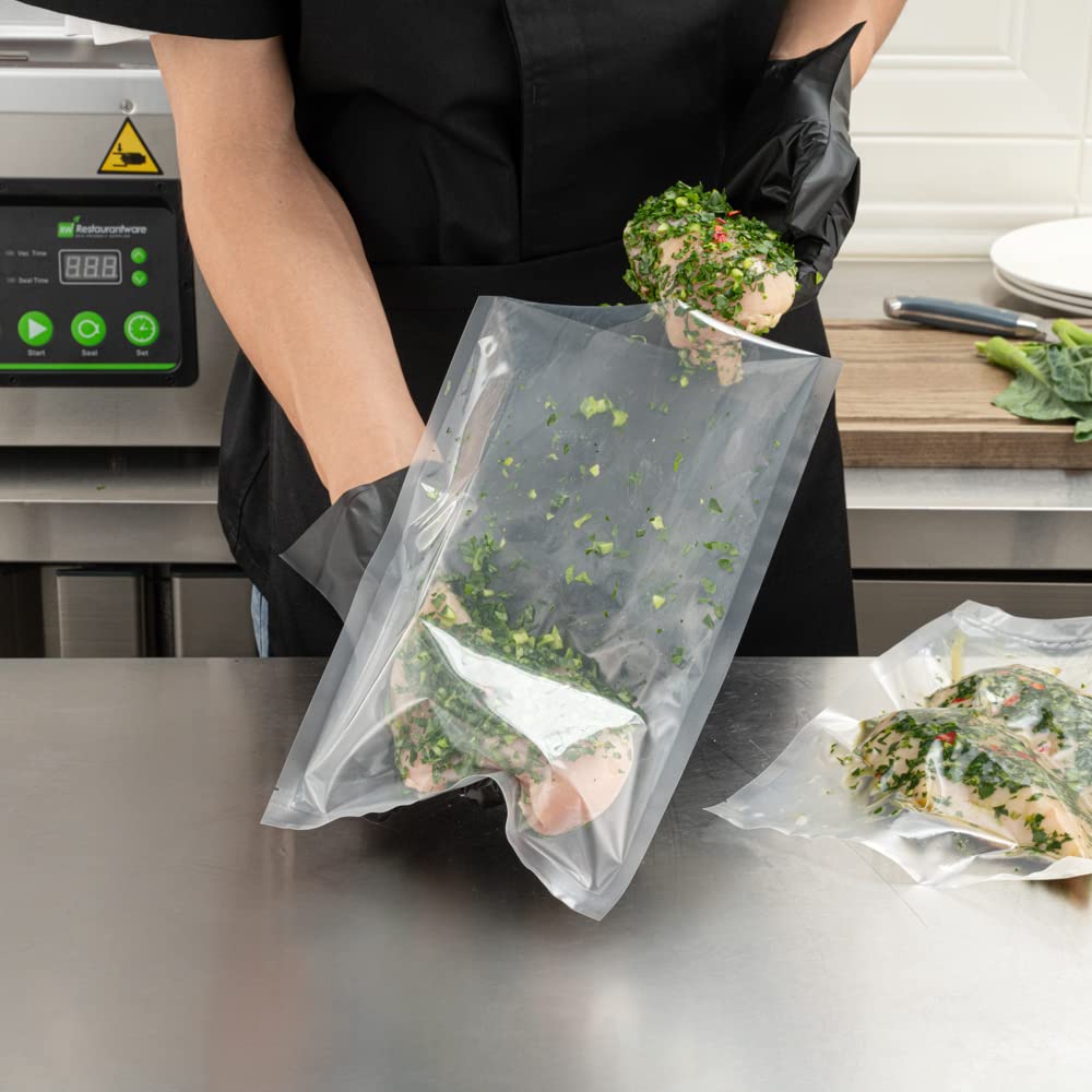 Fresh Hero - Bolsa de plástico transparente para envasado al vacío de cámara, 3 mil, sin BPA, 12 x 8 pulgadas, caja de 100 unidades