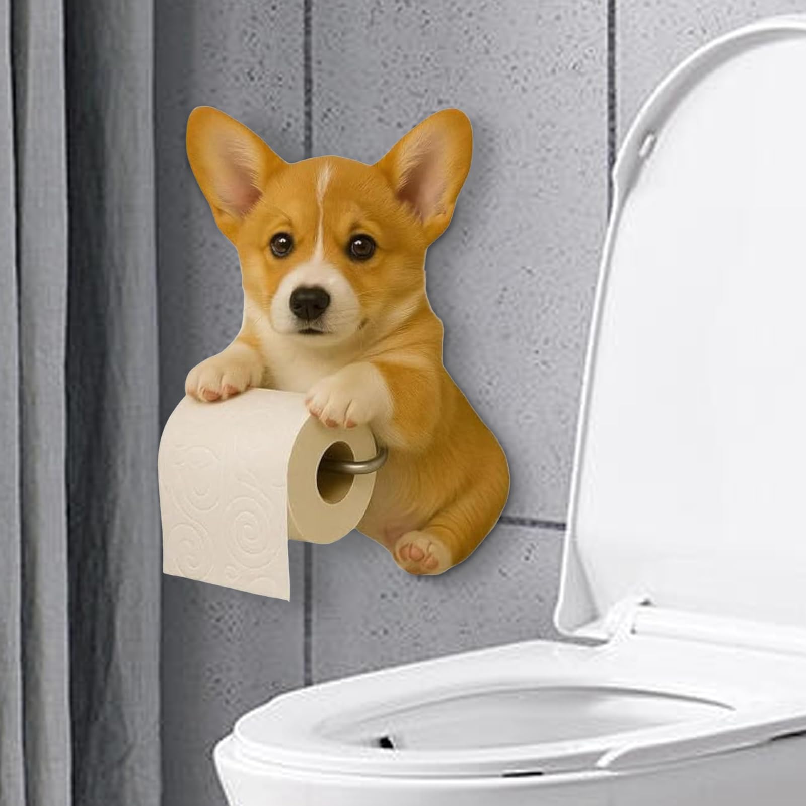 Papierrollenhalter mit Hund, Wandregal, Aufbewahrung und