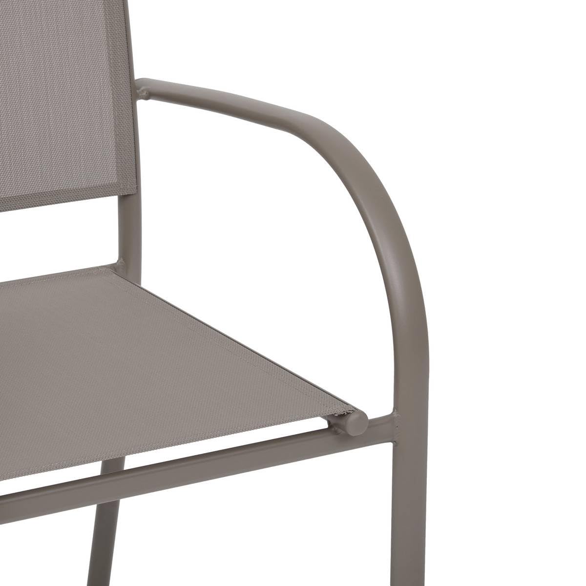 Hespéride - Fauteuil de Jardin Piazza - Couleur Noisette - Aluminium Anti-Rouille - Mobilier d'Extérieur Terrasse Balcon