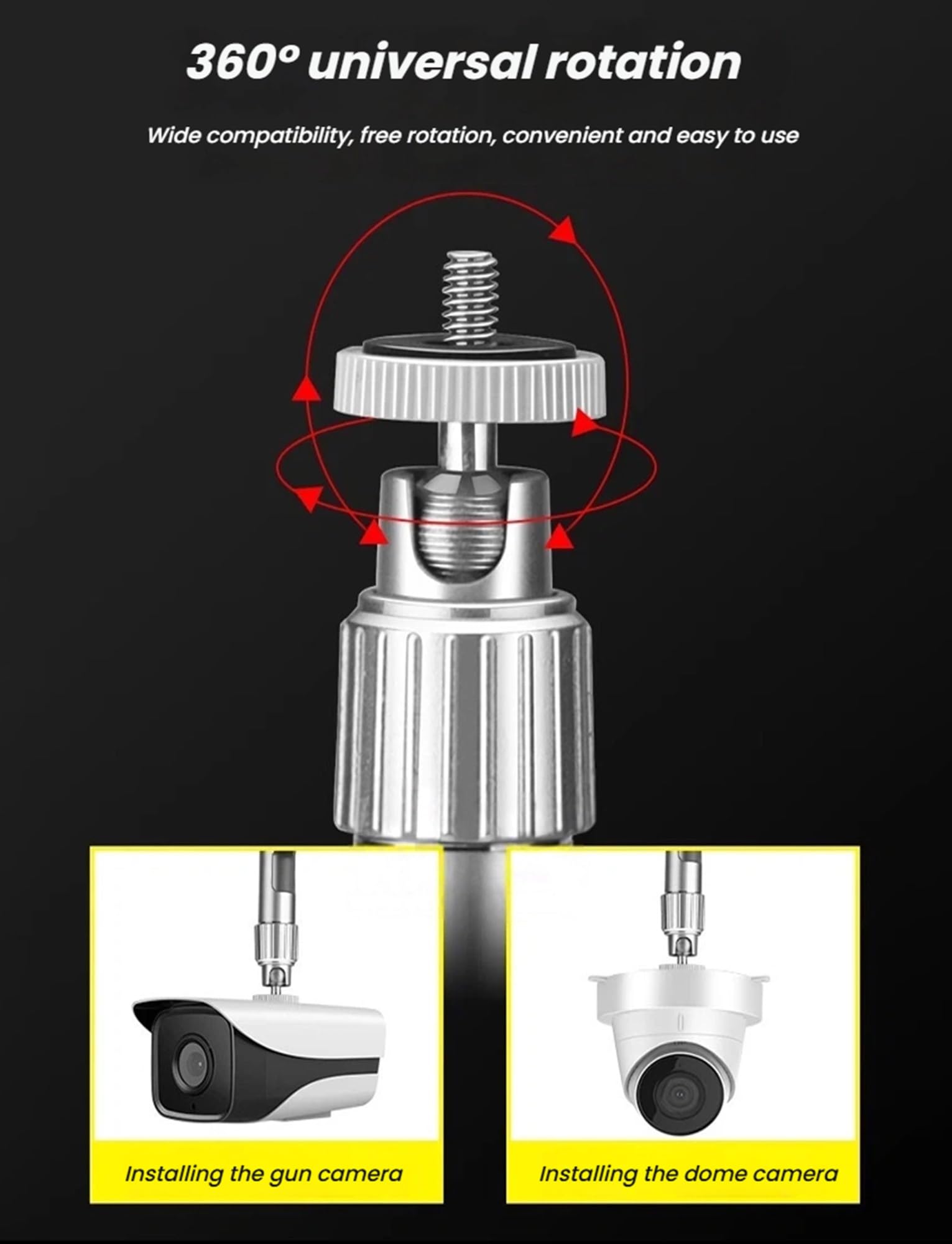 Poste para cámara, Poste para cámara de Seguridad Exterior, Soporte de Pared Ajustable de 360° para cámaras de vigilancia, Soporte Duradero (60-120 cm/23,62-47,24 Pulgadas) para una Mejor mo