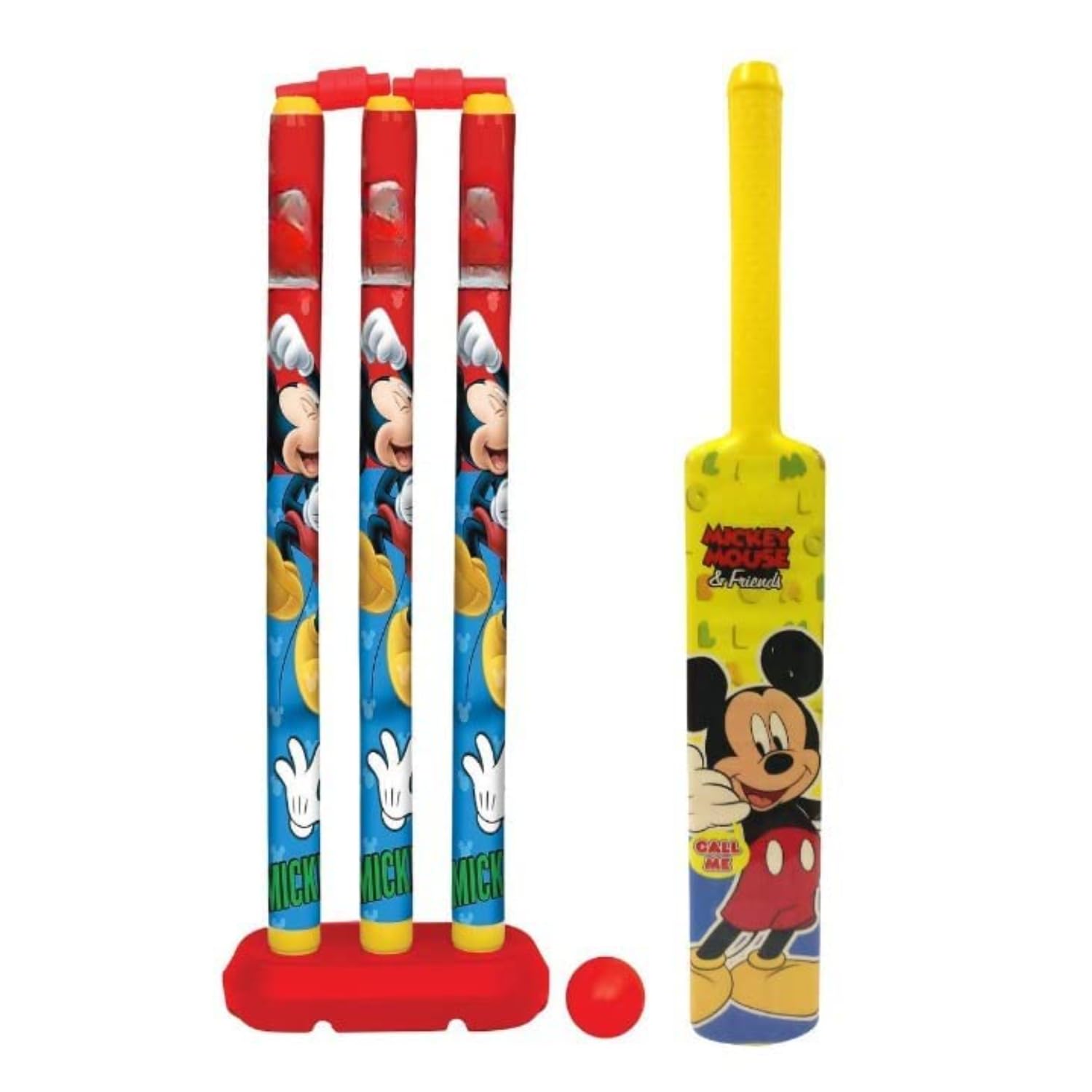 KAOMOJI Cricket Kit Set for Kids 3 Stumps with 1 Bat and 1 Ball for Playing Perfect Cricket Combo (Size- Big, Multicolor) (Mickey Mouse) (B0B76S89W3) Amazon Price History, Amazon Price Tracker