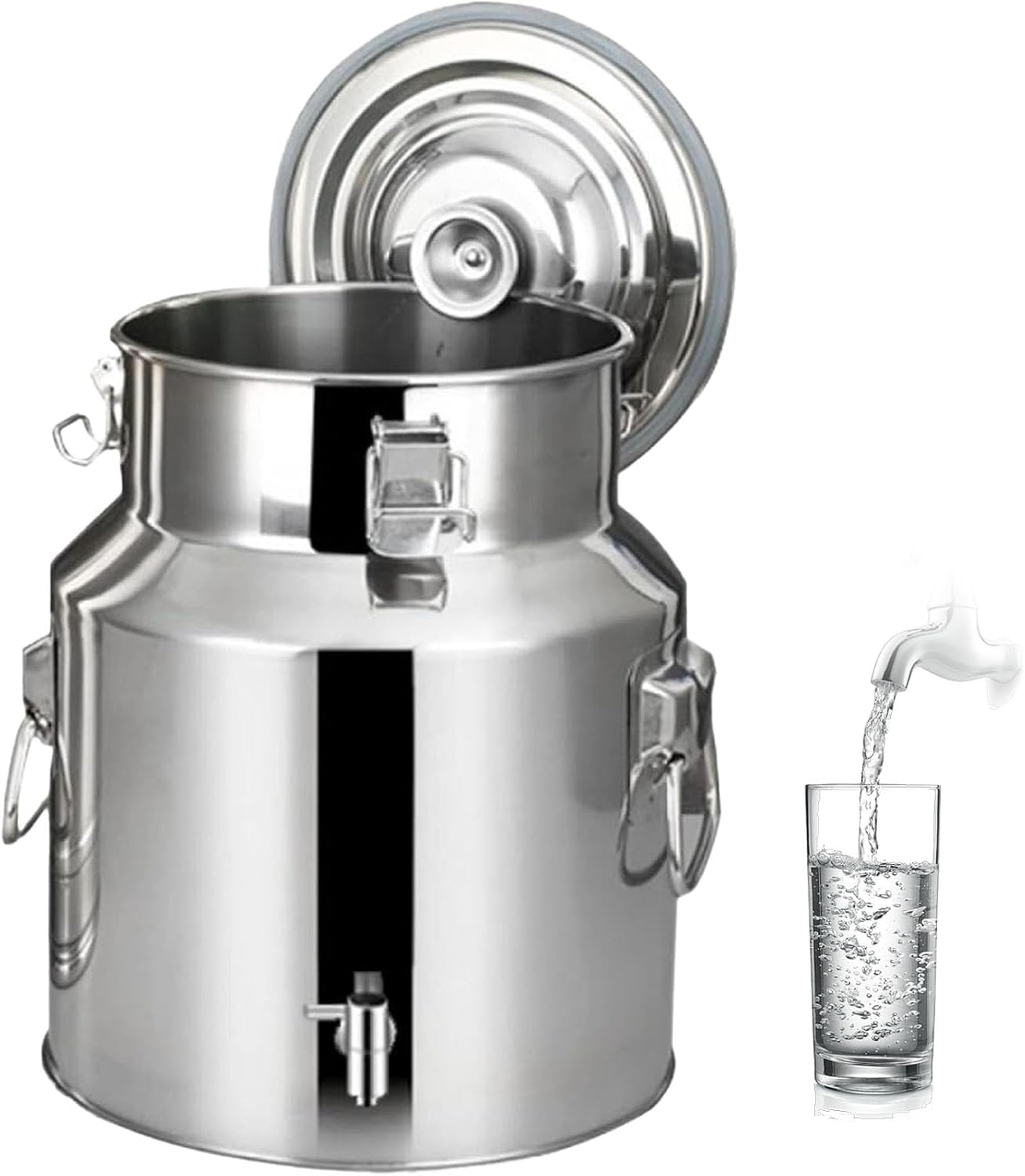 Airtight Stainless Steel Milk Can - Heavy Duty Liquid Storage Jug 5L/9L/14L/18L/22L/24L/28L, Perfect for Tea, Oil, Wine - Durable, Leak-Proof Container for Kitchen & Outdoor Use