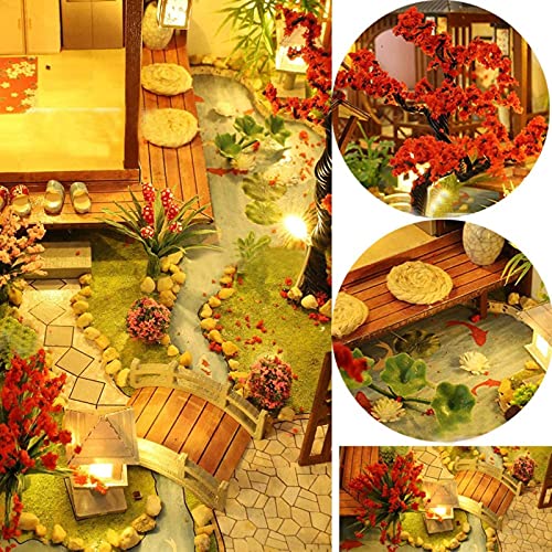 Luxuriöses DIY-Musik-Puppenhaus-Miniatur-Kit mit staubdichtem und LED-Licht Große japanische Villa Puppenhaus Möbel… – Bild 8