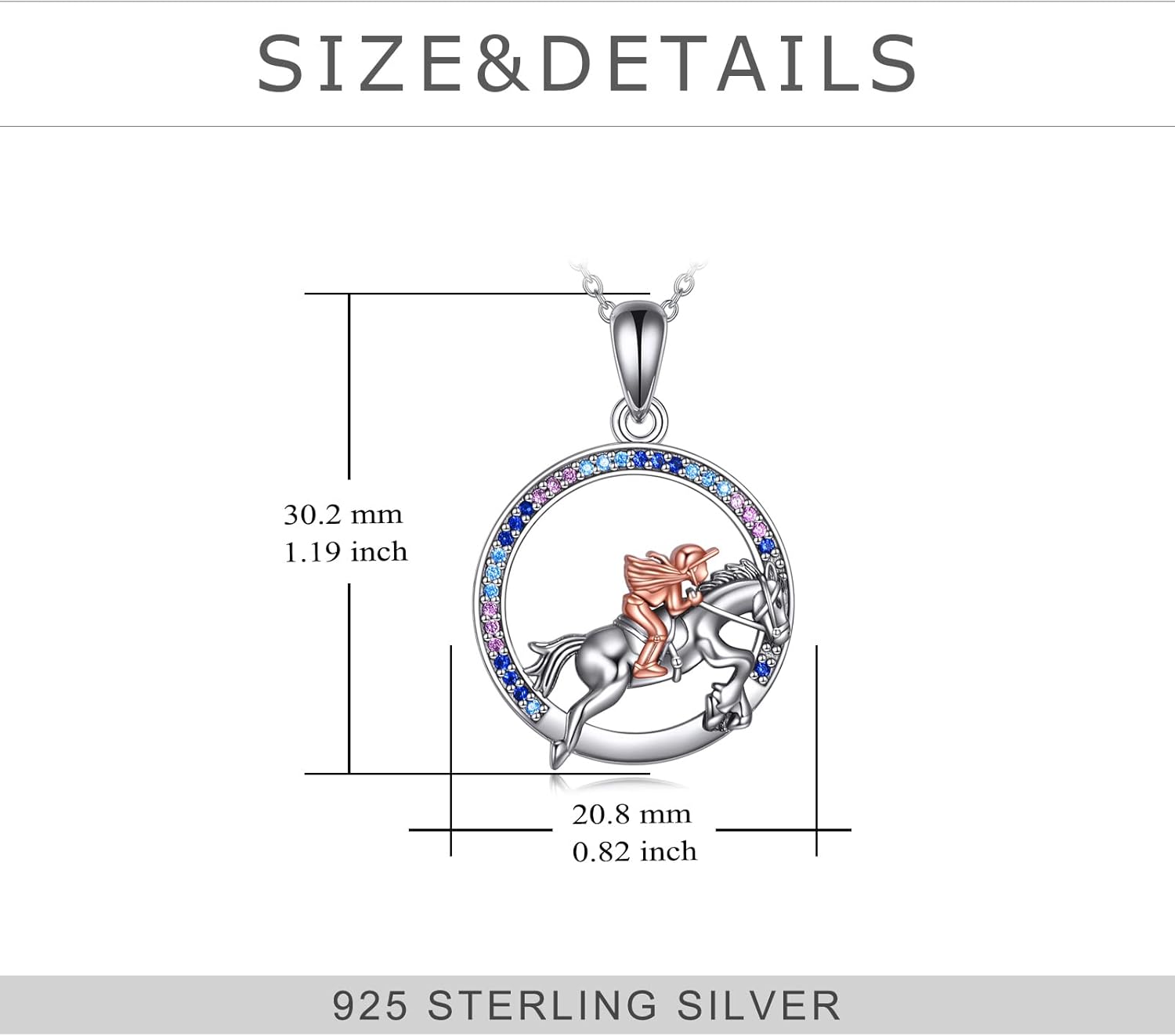 YFN S925 Sterling Silver Horse/Unicorn/Dragon/Wolf/Fox Necklace Heart Pendant Jewelry Gift for Women - Image 7