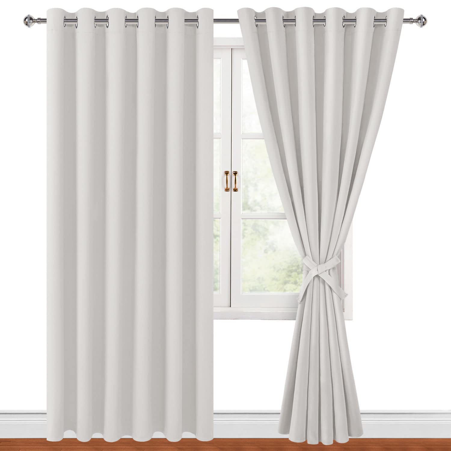 Hiasan Room Darkening Curtains for Bedroom, 70 x 84 Inches - Thermal Insulated & Light Blocking Window Drapes for Living Room/Dorm Room, Set of 2