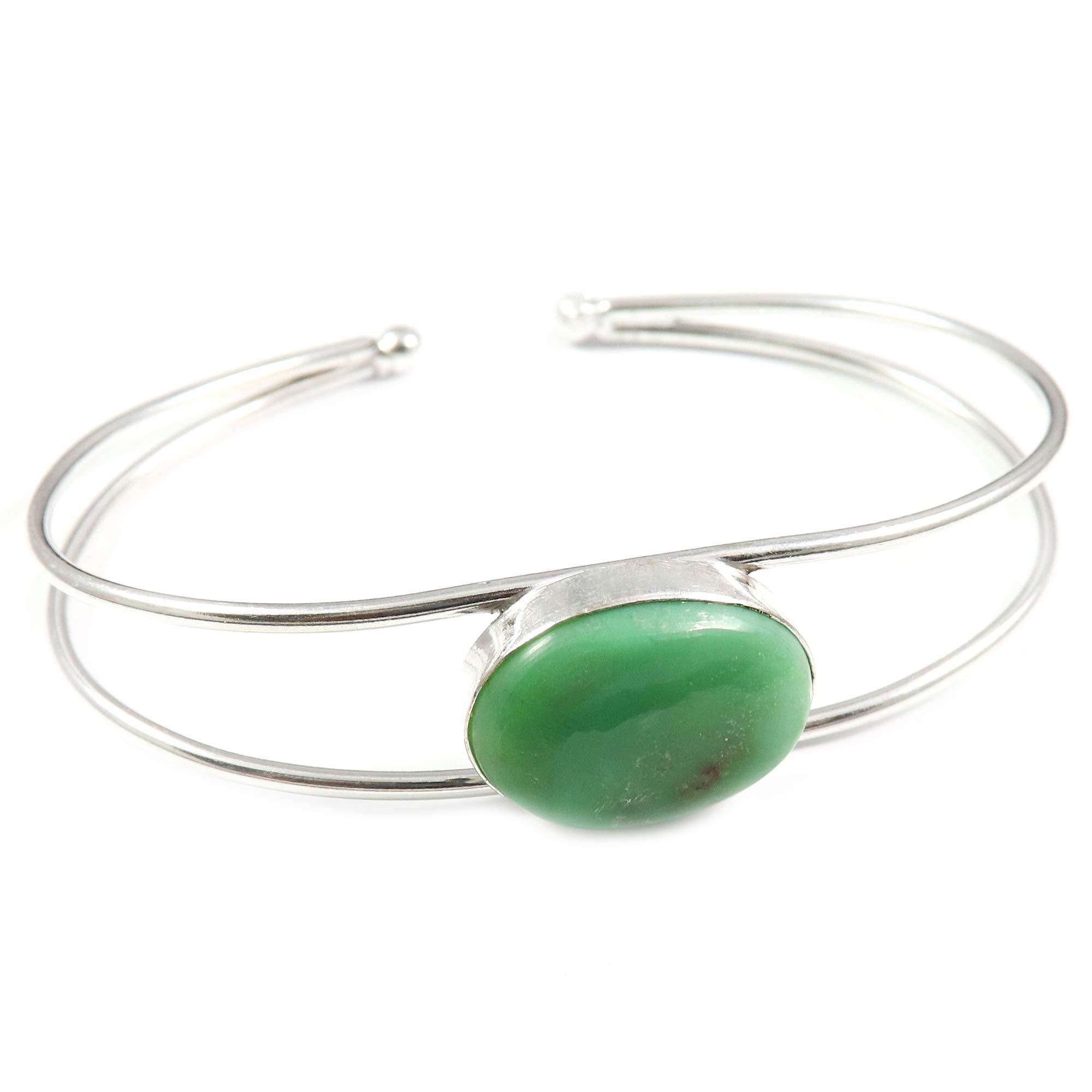 Chrysoprase Gemstone Silver Plated Bracelet Handmade Jewelry GBG-66