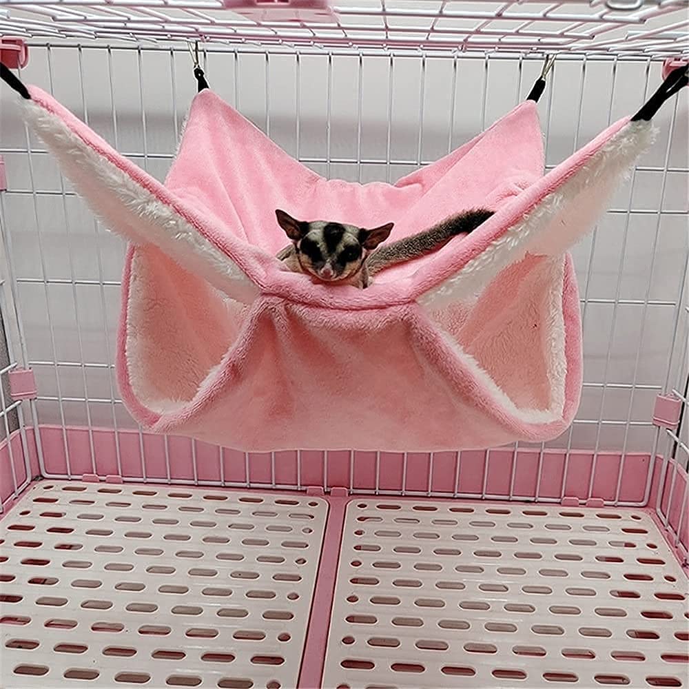 Nido de Loro Nidos de Pájaros Hamaca de Aves Saco de Dormir cálido de Doble Espesor, Jaula Colgante para Nido, casa, Ardilla, hurón, Conejo, Cama para Mascotas, Hamaca de Felpa para hámster