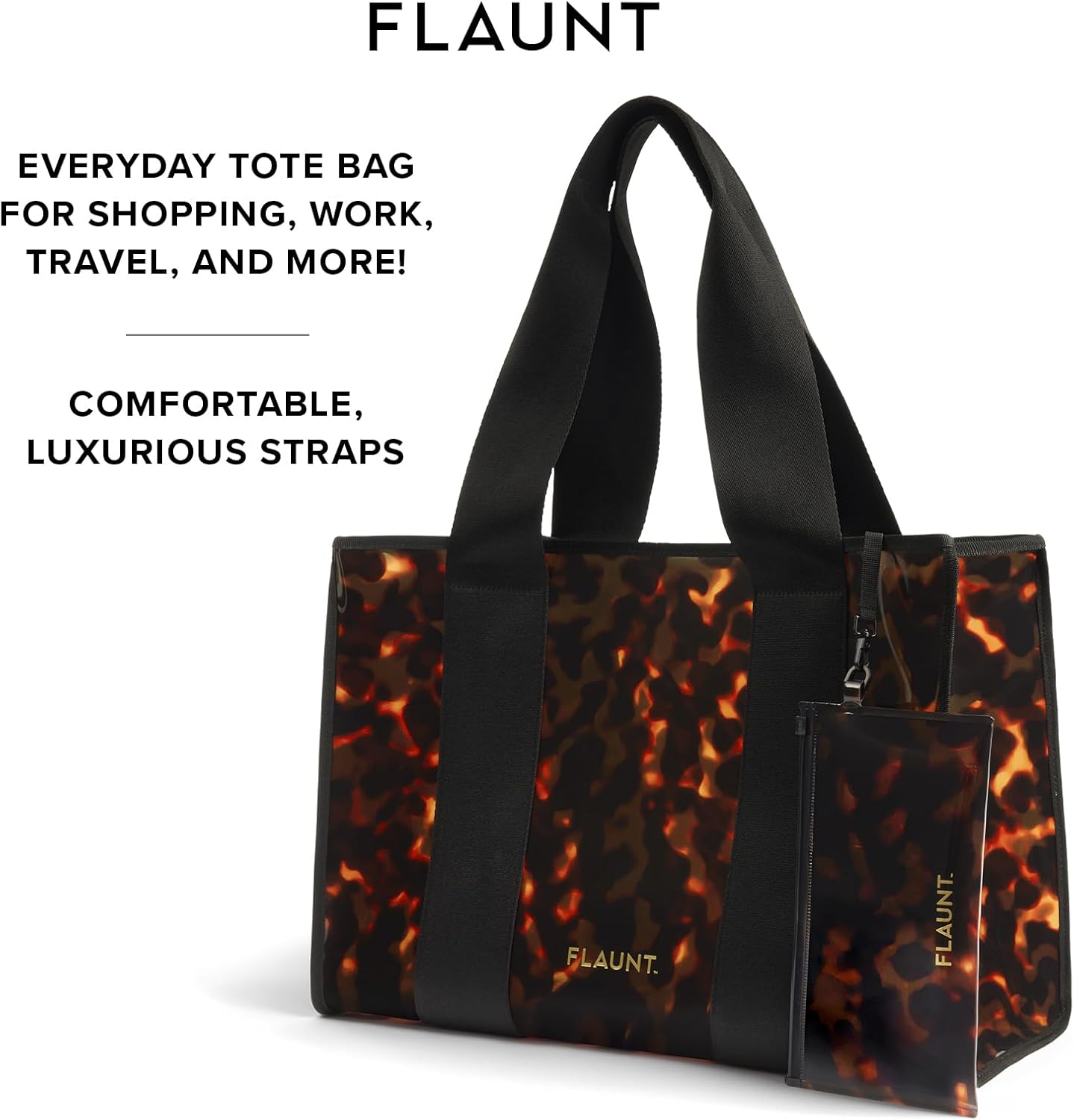 FLAUNT Everyday Tote Bag with Phone Pouch for Women - Lightweight, Airline Approved, Easy To Carry, Foldable & Washable - Image 4