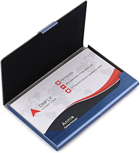Miniatura 8 de Tarjetero para tarjetas de presentación, estuche delgado para tarjetas de presentación para hombres y mujeres, estuche de bolsillo de metal para