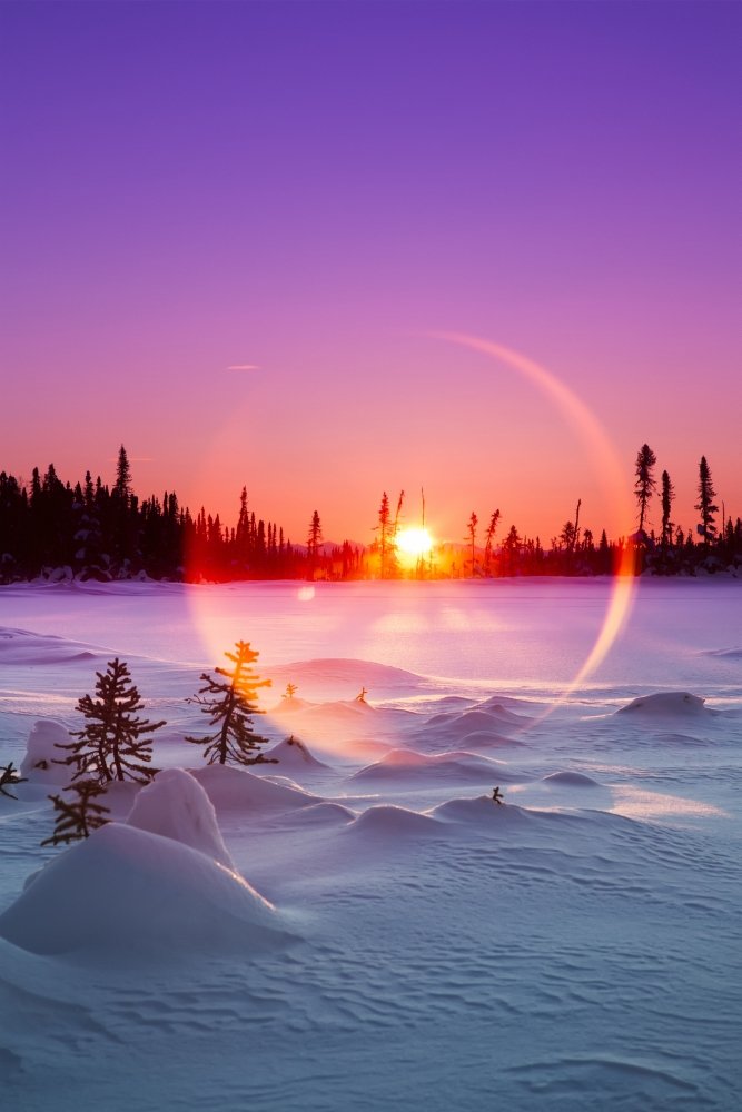 林祐介　KARHU & Picturesque Winter Landscape Amazon.com: Sun flare glowing over a winter landscape Trapper