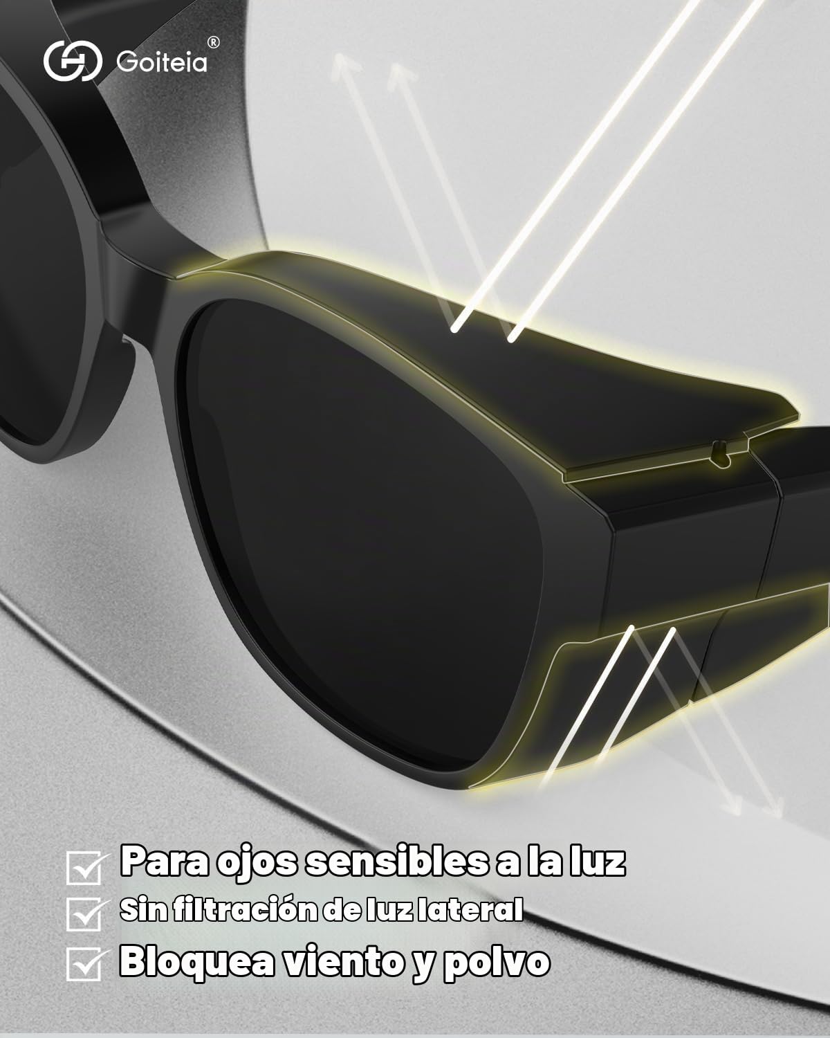 Goiteia Gafas de sol de catarata, sensibilidad a la luz, CAT4 ajuste oscuro