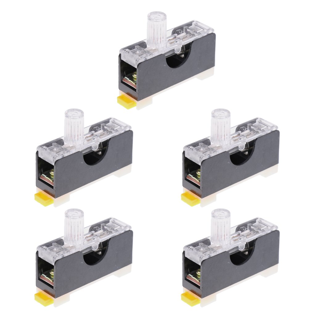 5 Sets DIN Rail Other Fuse Holder Base with FS101 Fuses 250V 10A 6 * 30mm-image-9