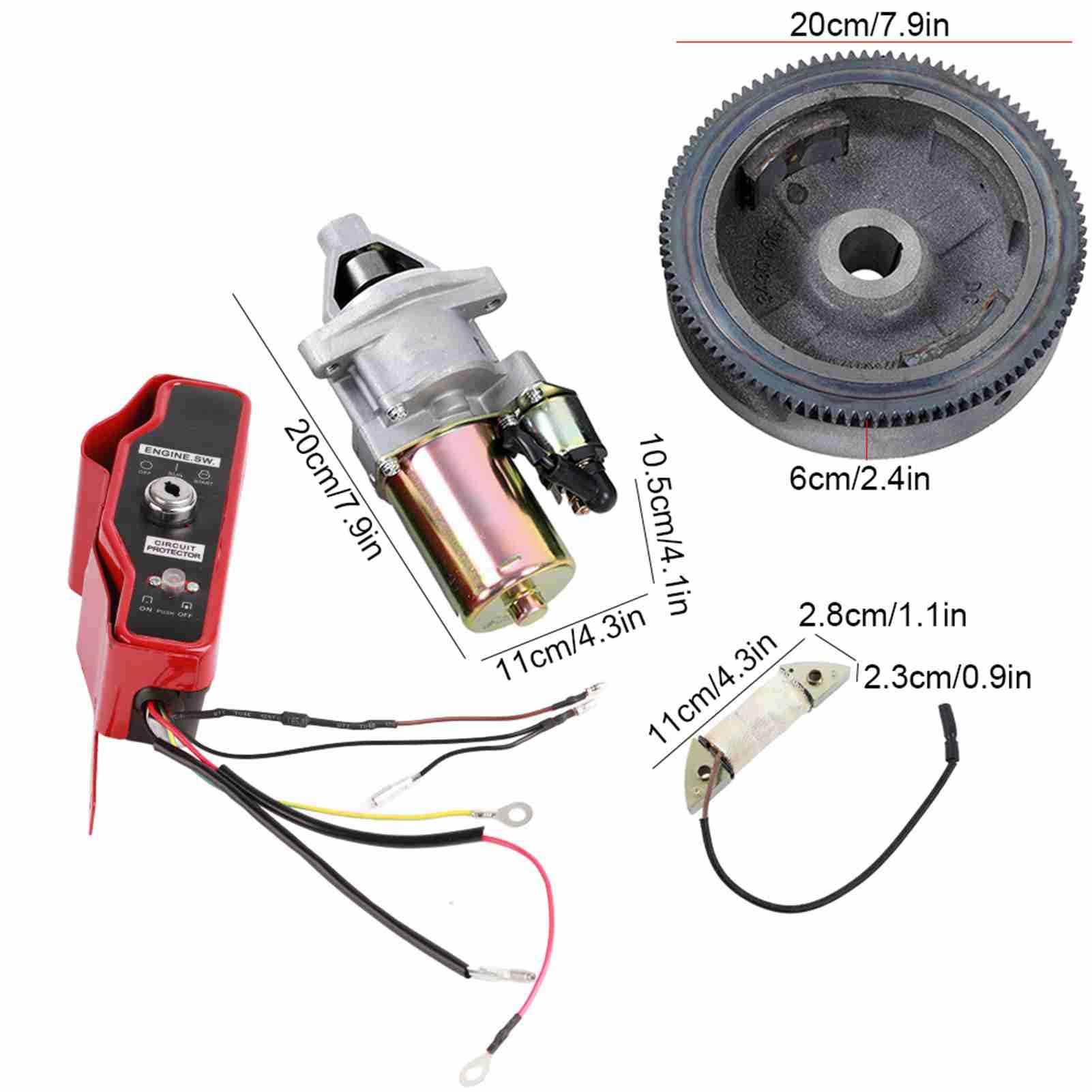Generic Kit di Avviamento Elettrico Parti di Ricambio Durevoli per Motore e Generatore GX340 GX390 Meravigliosi per Officine Meccaniche