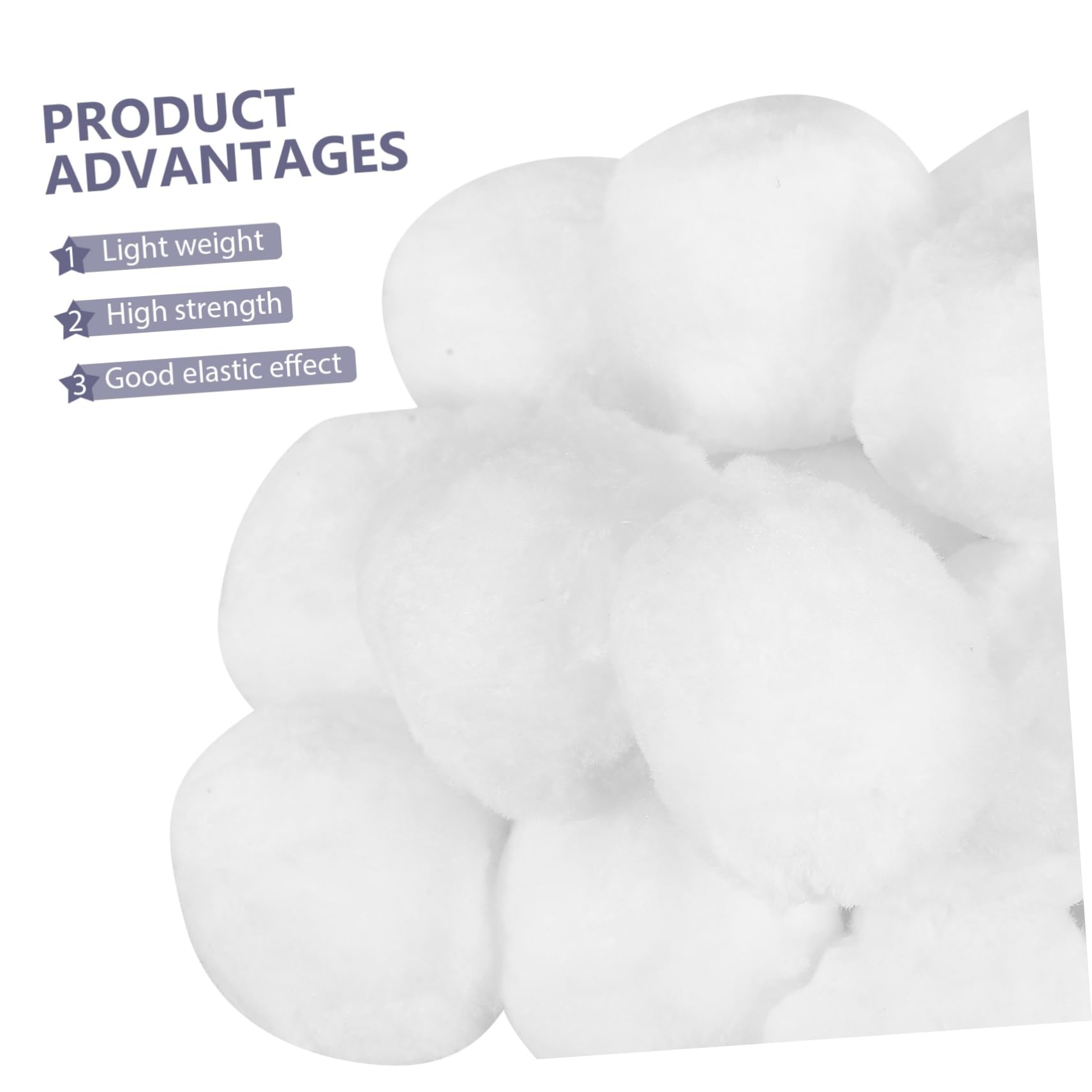 Sosoport Boules Filtrantes Réutilisables pour Piscine en Fibre de Polyester Blanc, Média de Filtration Haute Densité 700g, pour Usage Piscine