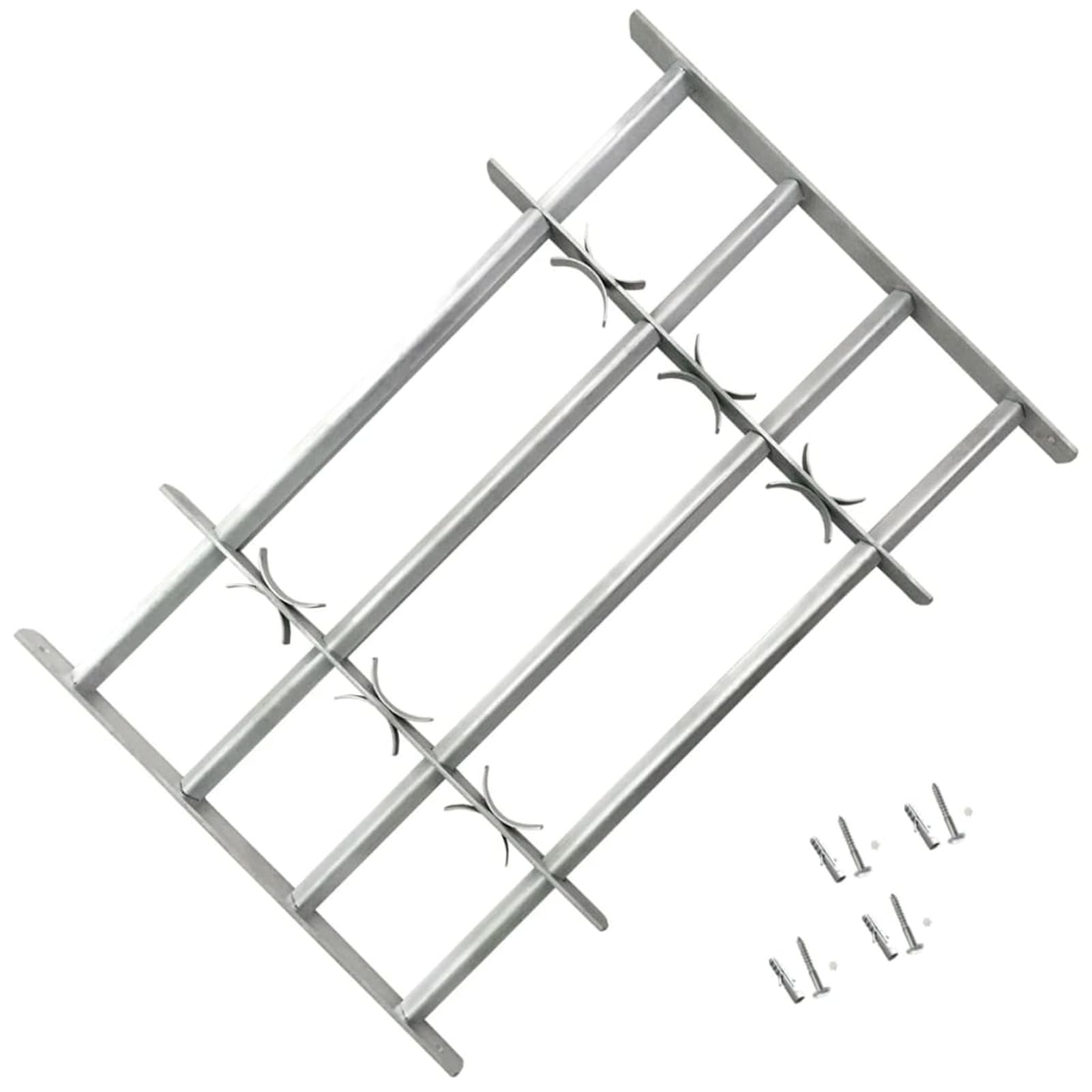 ZEYUAN Fenstergitter Verstellbar mit 4 Querstäben, Fenstergitter Einbruchschutz, Fenstergitter Sicherheit, Kellerfenster Gitter, Fenstergitter Einbruchschutz Aussen, 500-650 mm