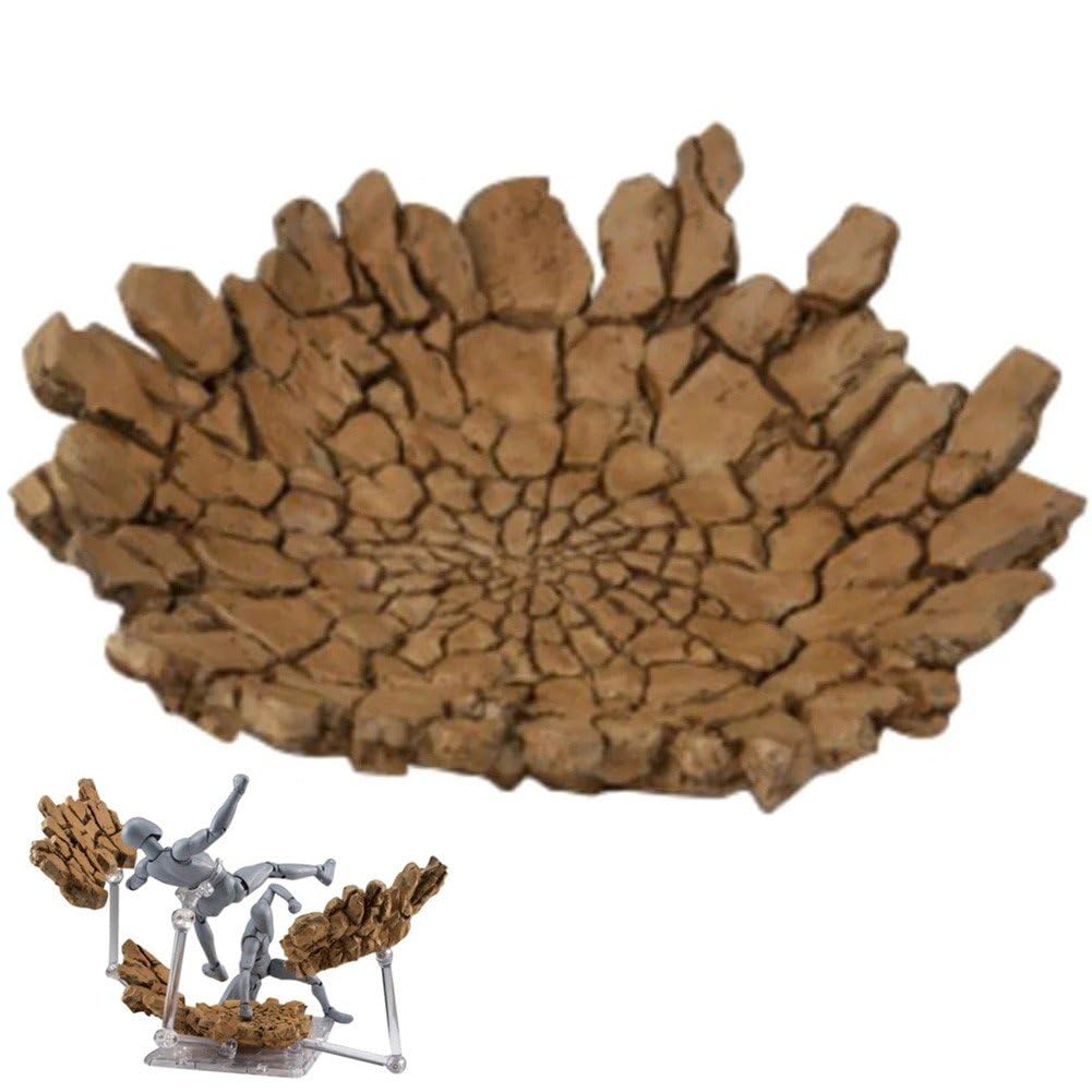 Ppmter Explode Effect Ground Platform Impact Ground Effect Prop for Toy Figures and Dolls Display Action Figures Model Accessories