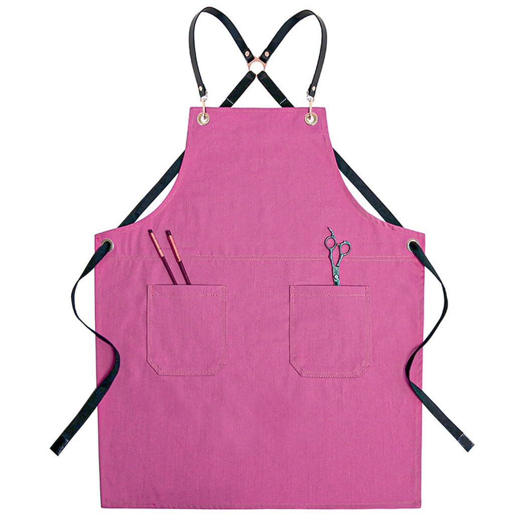 Delantal de Cocinero Delantal estampado Denim Cocina Barista Leche Tienda de té Floral Restaurante Camarero Ropa de trabajo Delantales de Cocina