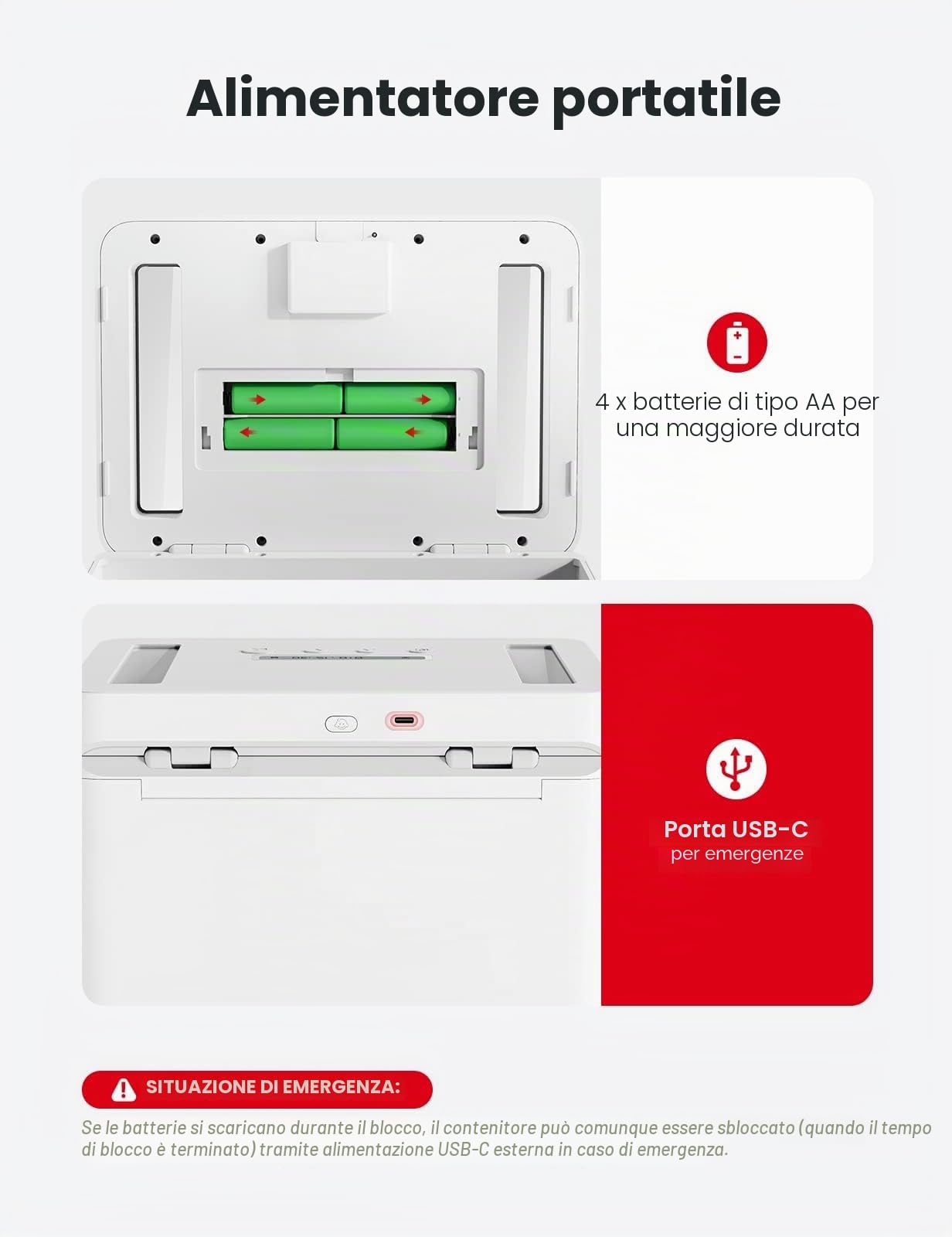 VAYDEER Time Locking Container, Contenitore con Blocco Temporale in Metallo di Alta Qualità per Cellulari, Spuntini, Alcol o Altre Tentazioni Indesiderate (Bianco/Medio)