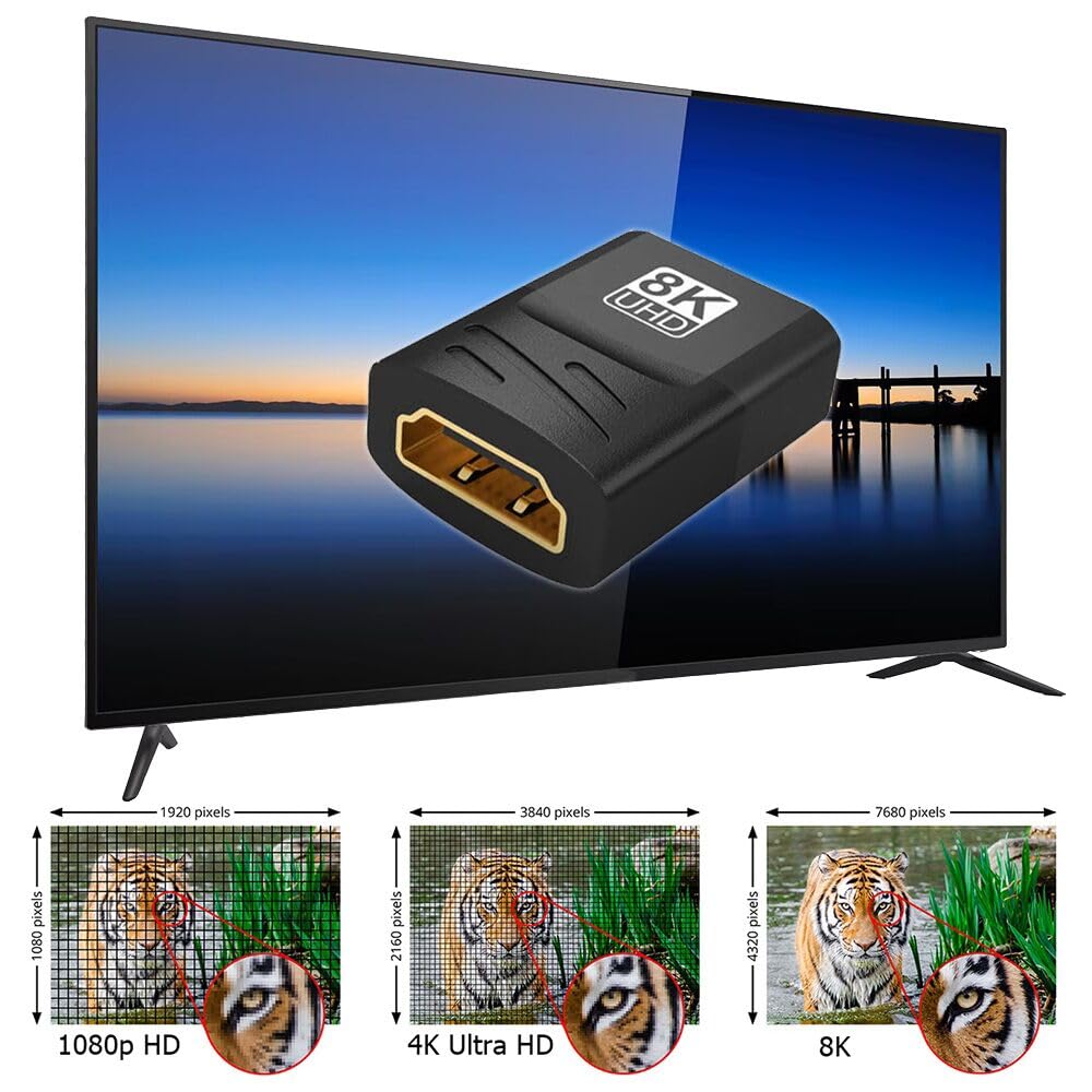 BIGtec HDMI Koppeling Adapter - Connector HDMI-Bus Naar Aansluiting Verlenging - 4K Ultra HD UHD 3D Full HD 1080p HDR-ARC @60HZ High Speed Met Ethernet
