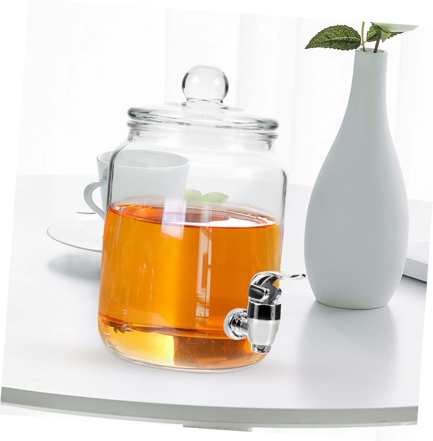 Glass Wine Making Bottle with ABS Spigot Sealed Fermentation Jar 2L Capacity for Home Brewing and Beverage Storage for Wine and Cold Brew