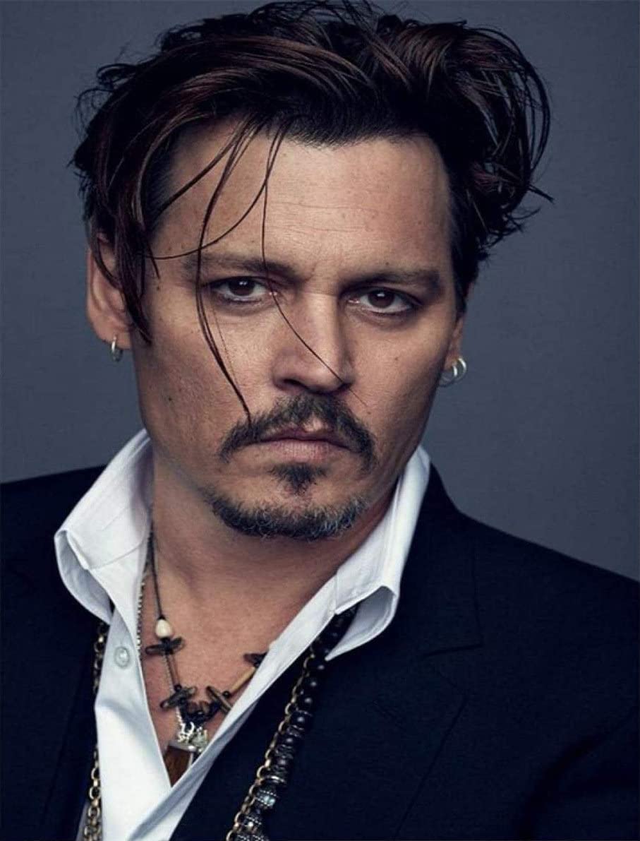 LJGFW Diamond Painting Kits for Adults,Johnny Depp DIY 5D Paint by Numbers Mosaic Rhinestone Home Room Wall Decor30x40cm