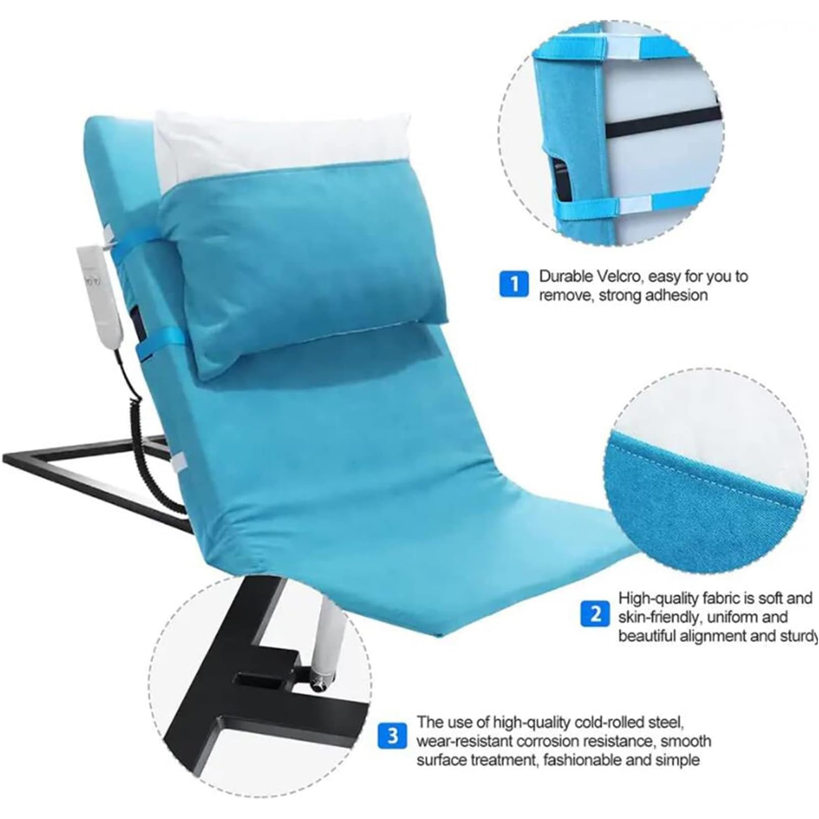 Respaldo de Cama elevable para Personas Mayores, Ayuda Ajustable para el Respaldo, Ayuda para Sentarse y levantarse, Elevador de Almohada médica portátil, para Soporte de Cuello, Cabeza y zo