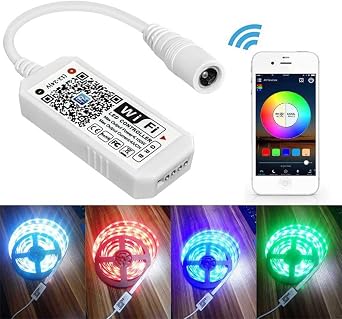 Aubric Smart WiFi LED Controller, RGB Led Strip Lights Wireless Controller, Compatible with Alexa & Google Home & IFTTT, Free Magic Home App via iOS or Android Smartphone (2 Pack)