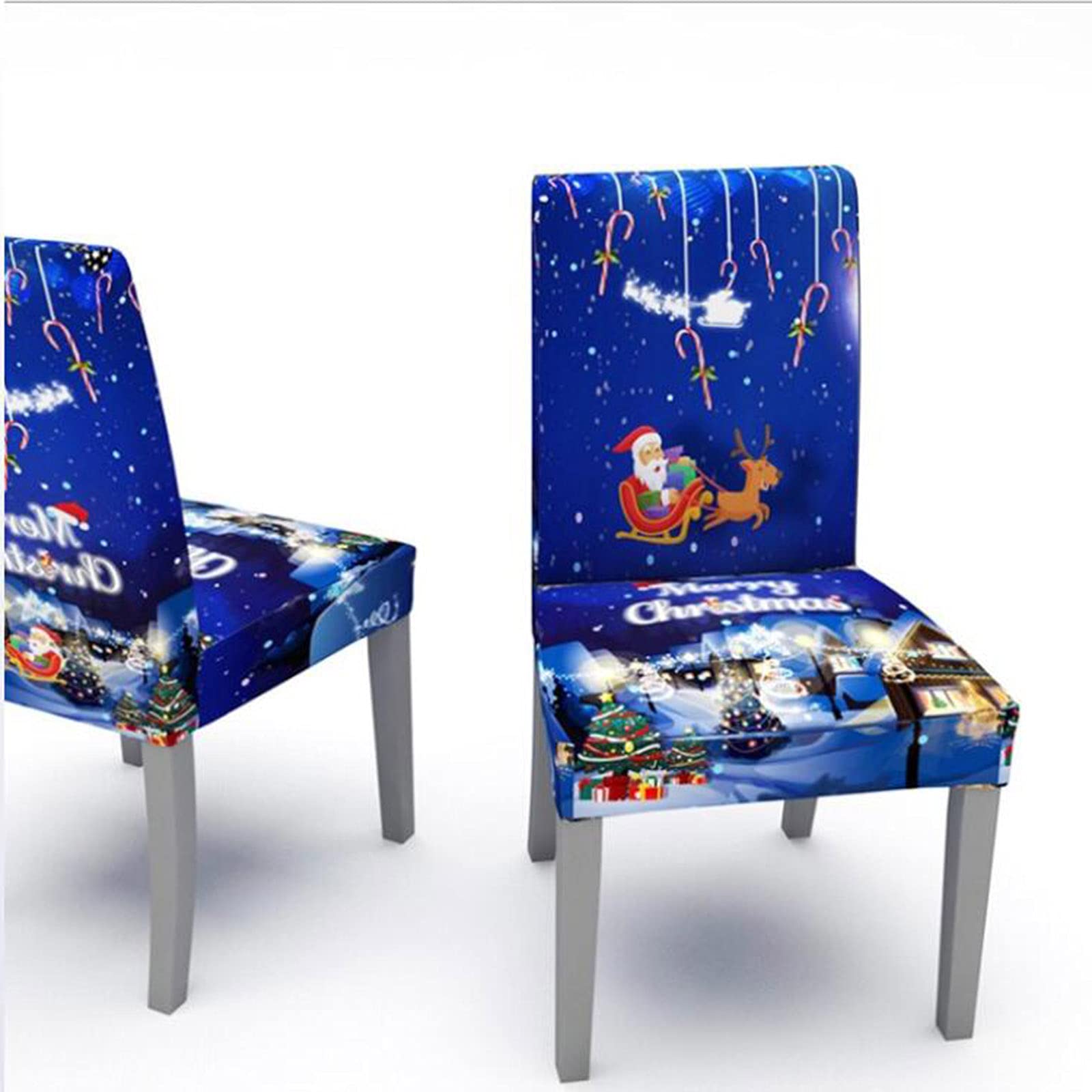 ERNZI Fundas elásticas para sillas de Comedor de Navidad de 5 Piezas, Fundas para manteles de Navidad, Protector elástico de Silla de Navidad,para Banquete de Bodas de Comedor,140 * 180cm